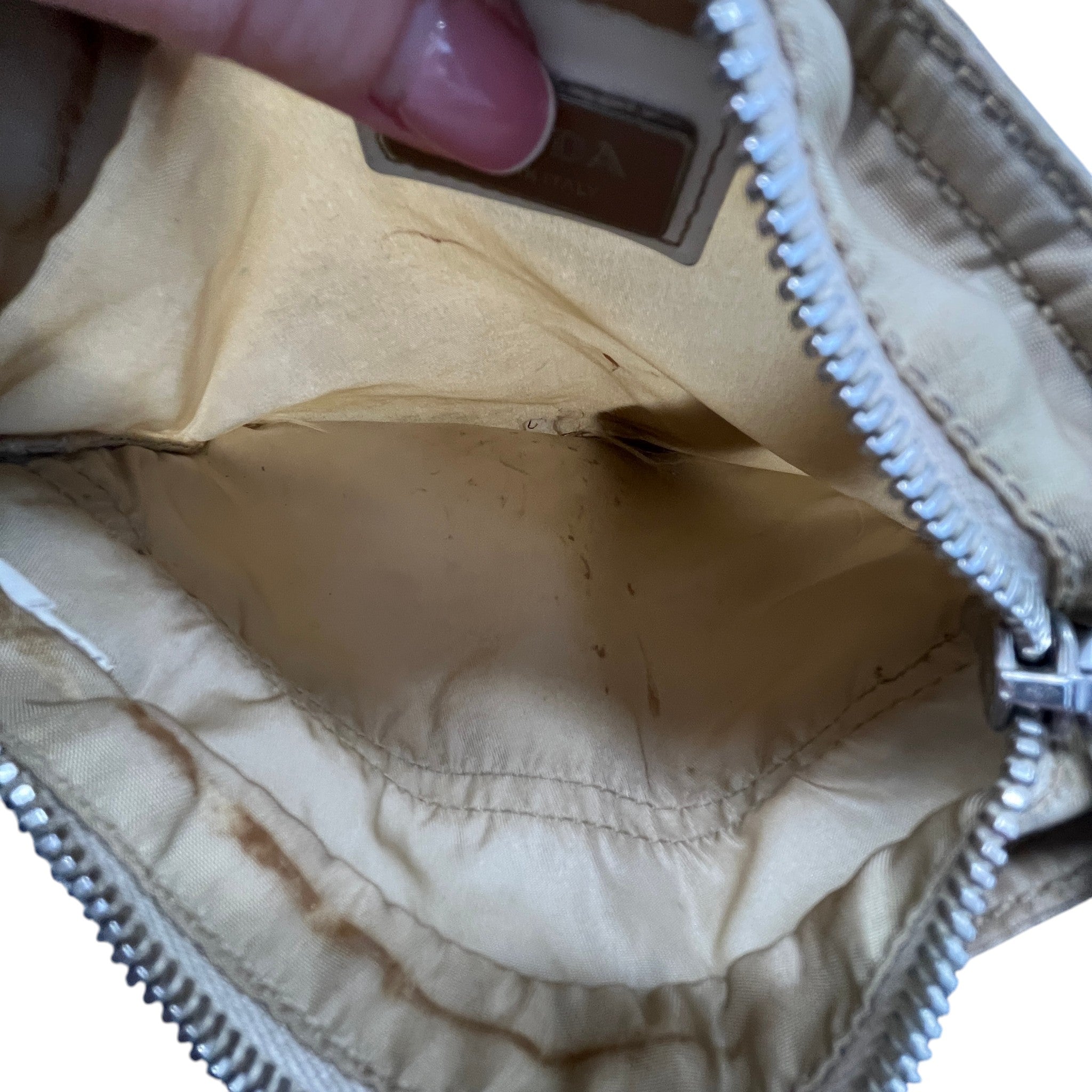 Men's Plaque Logo Messenger Bag Beige