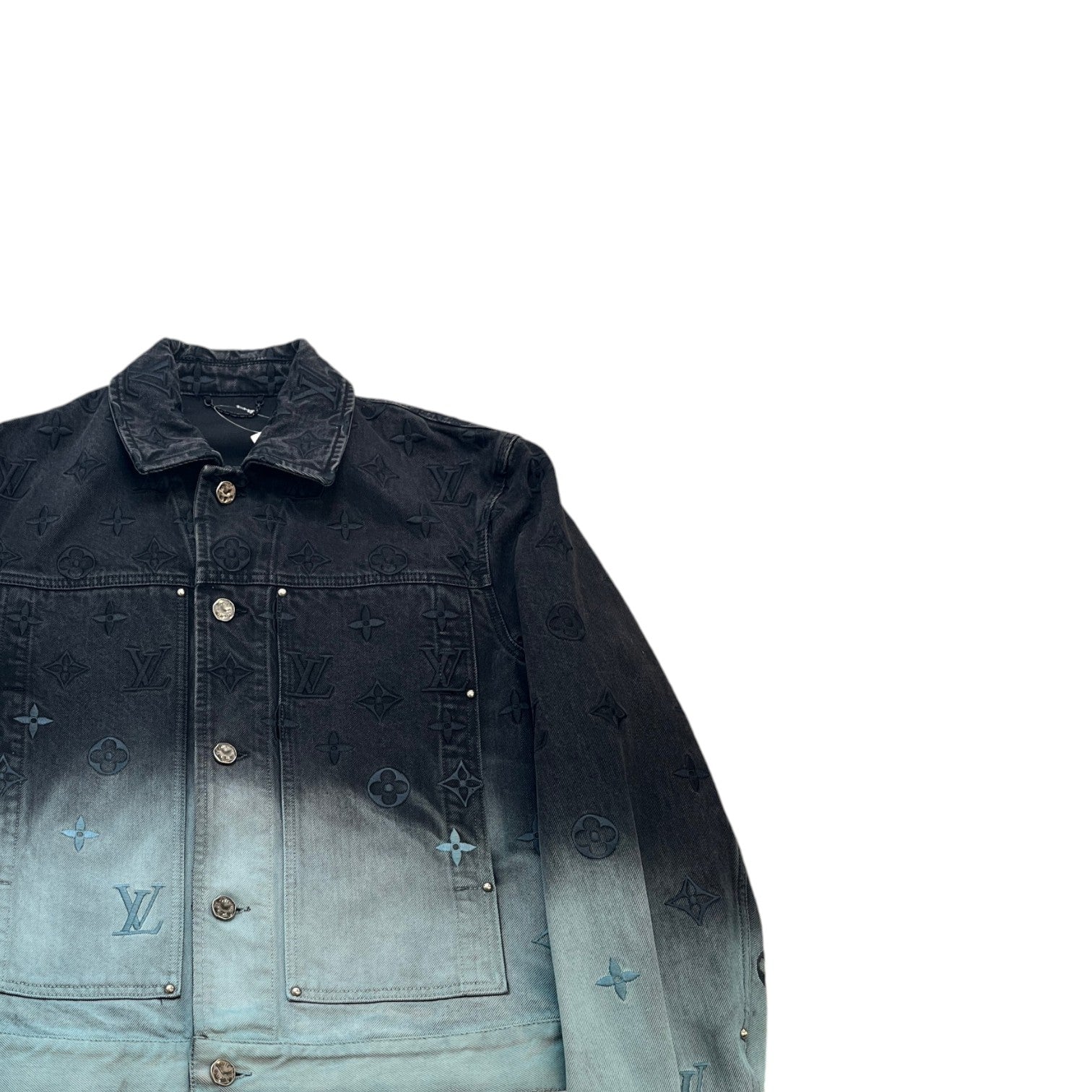 Men's Embossed Monogram Denim Jacket Black Size IT 48 / M