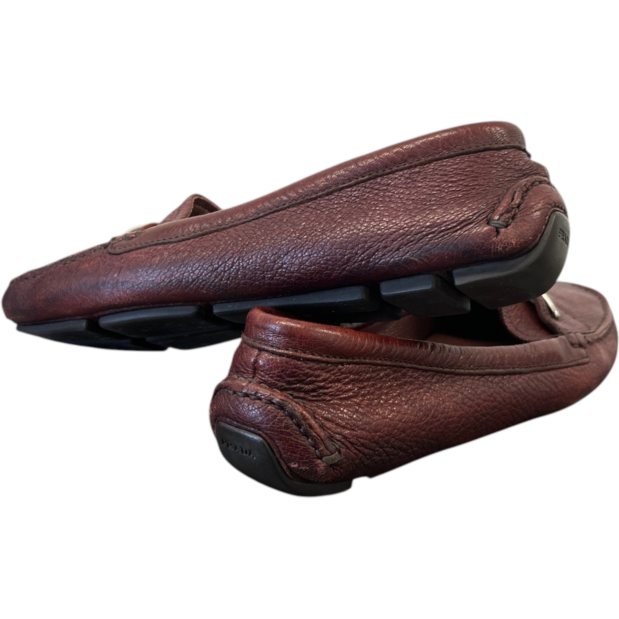 Women's Triangle Logo Loafers Burgundy Size EU 37 / UK 4