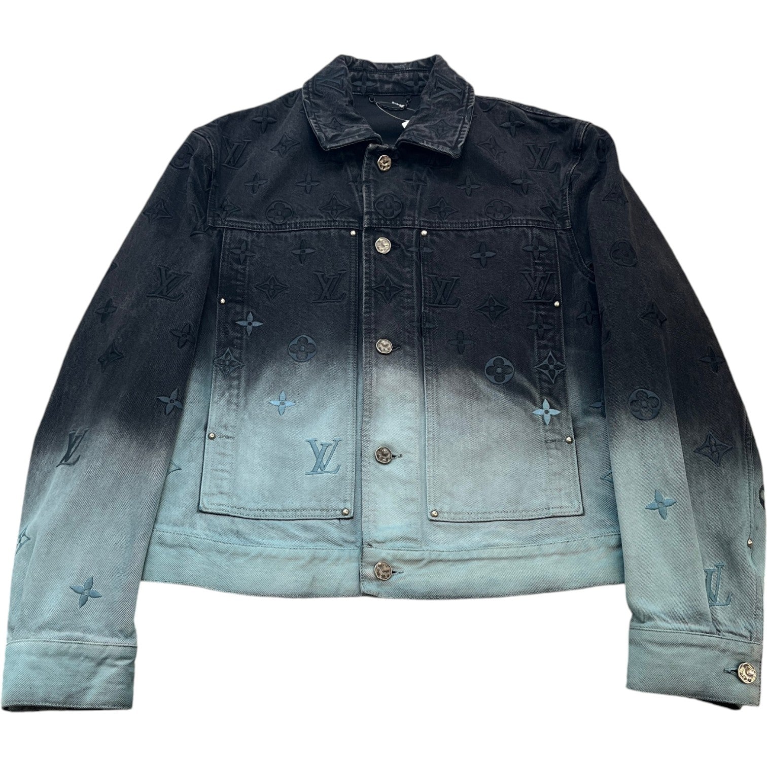 Men's Embossed Monogram Denim Jacket Black Size IT 48 / M