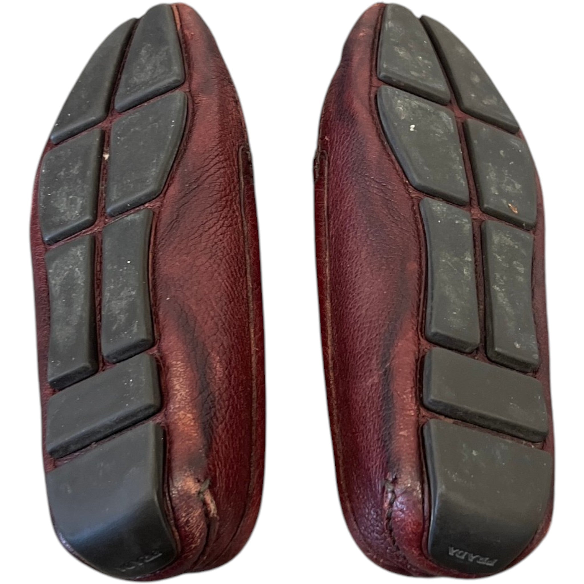 Women's Triangle Logo Loafers Burgundy Size EU 37 / UK 4