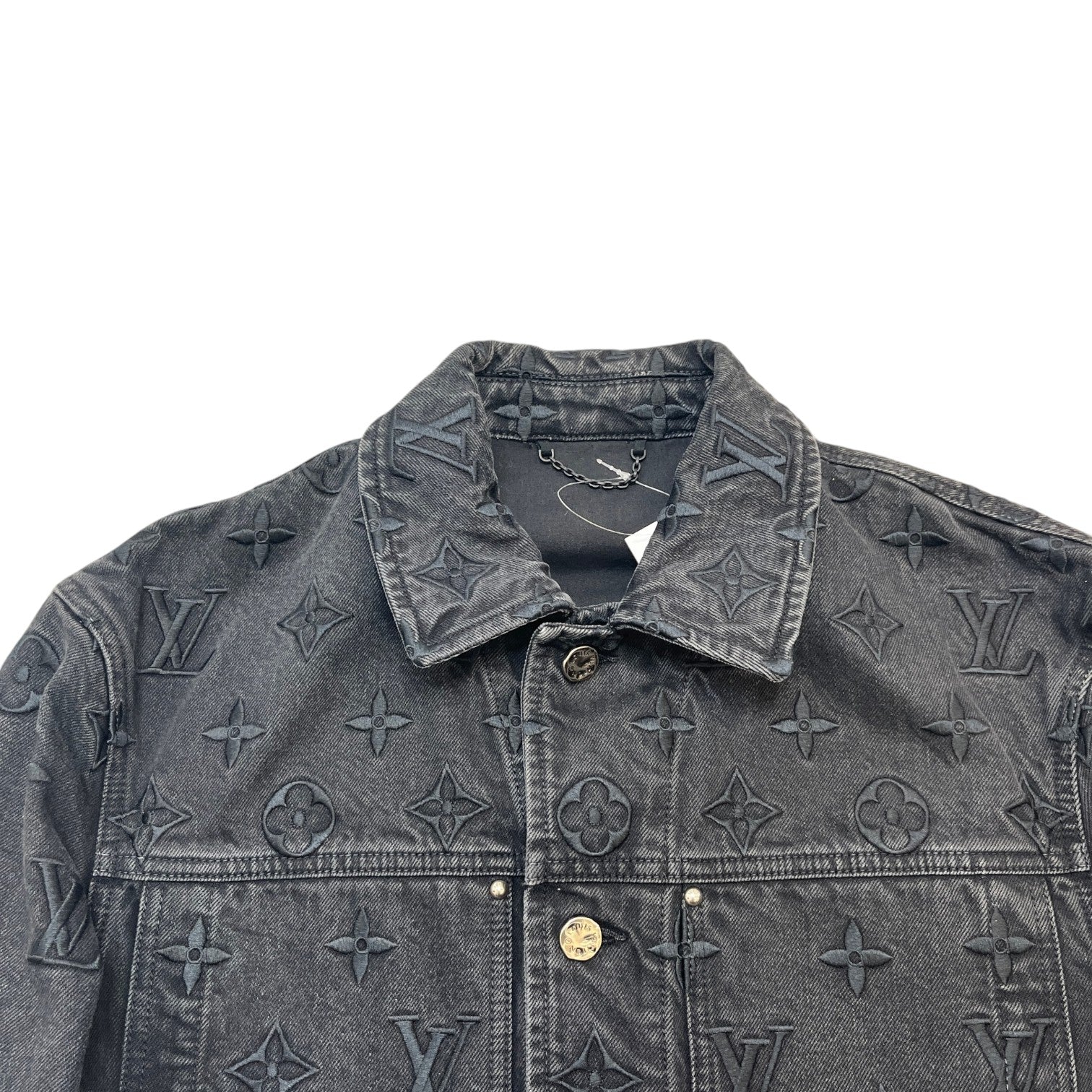 Men's Embossed Monogram Denim Jacket Black Size IT 48 / M