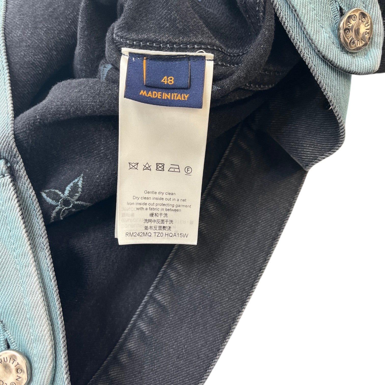 Men's Embossed Monogram Denim Jacket Black Size IT 48 / M