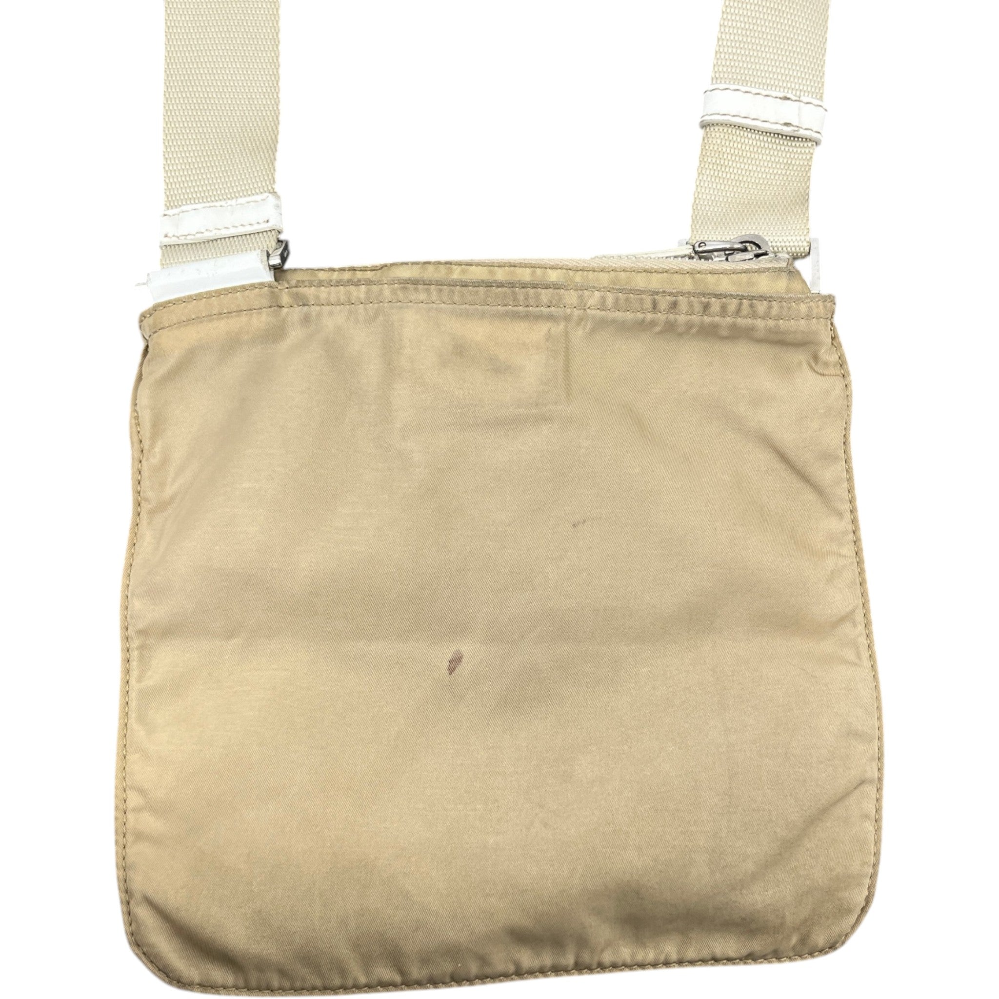 Men's Plaque Logo Messenger Bag Beige