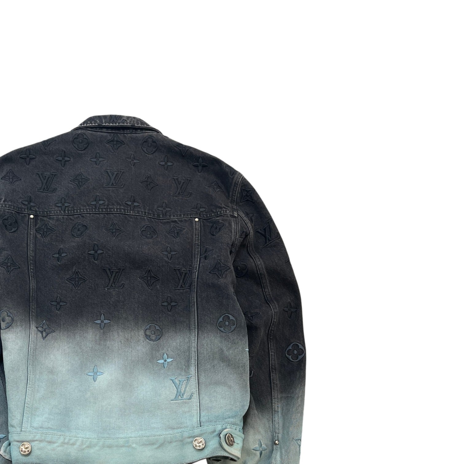 Men's Embossed Monogram Denim Jacket Black Size IT 48 / M