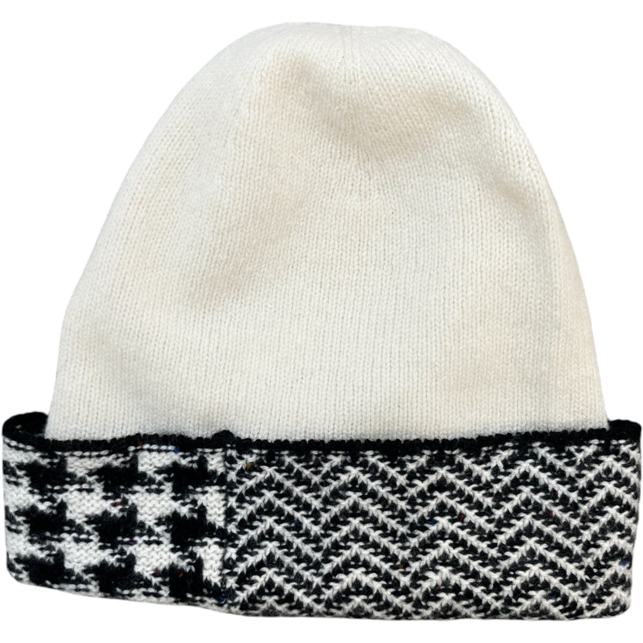 Women's Cc Houndstooth Beanie Hat White