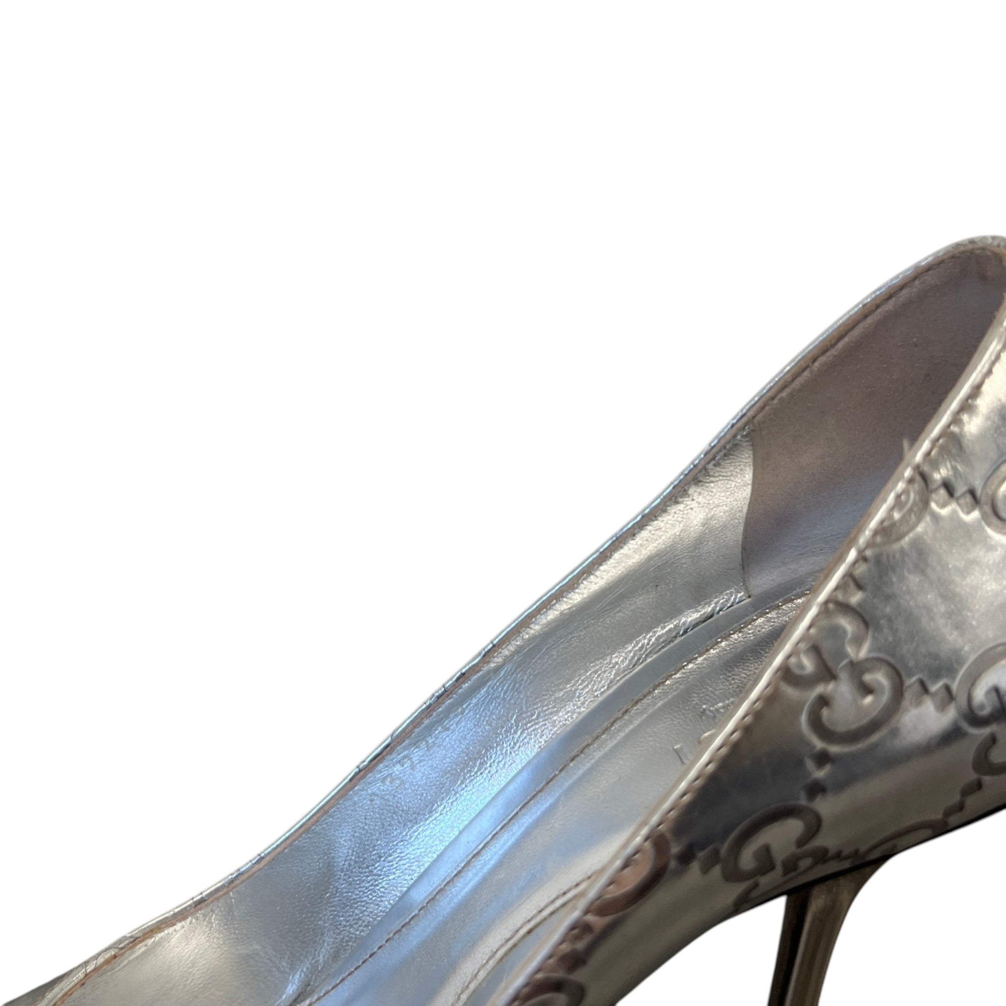 Women's Gg Supreme Horsebit Heels Silver Size EU 38 / UK 5