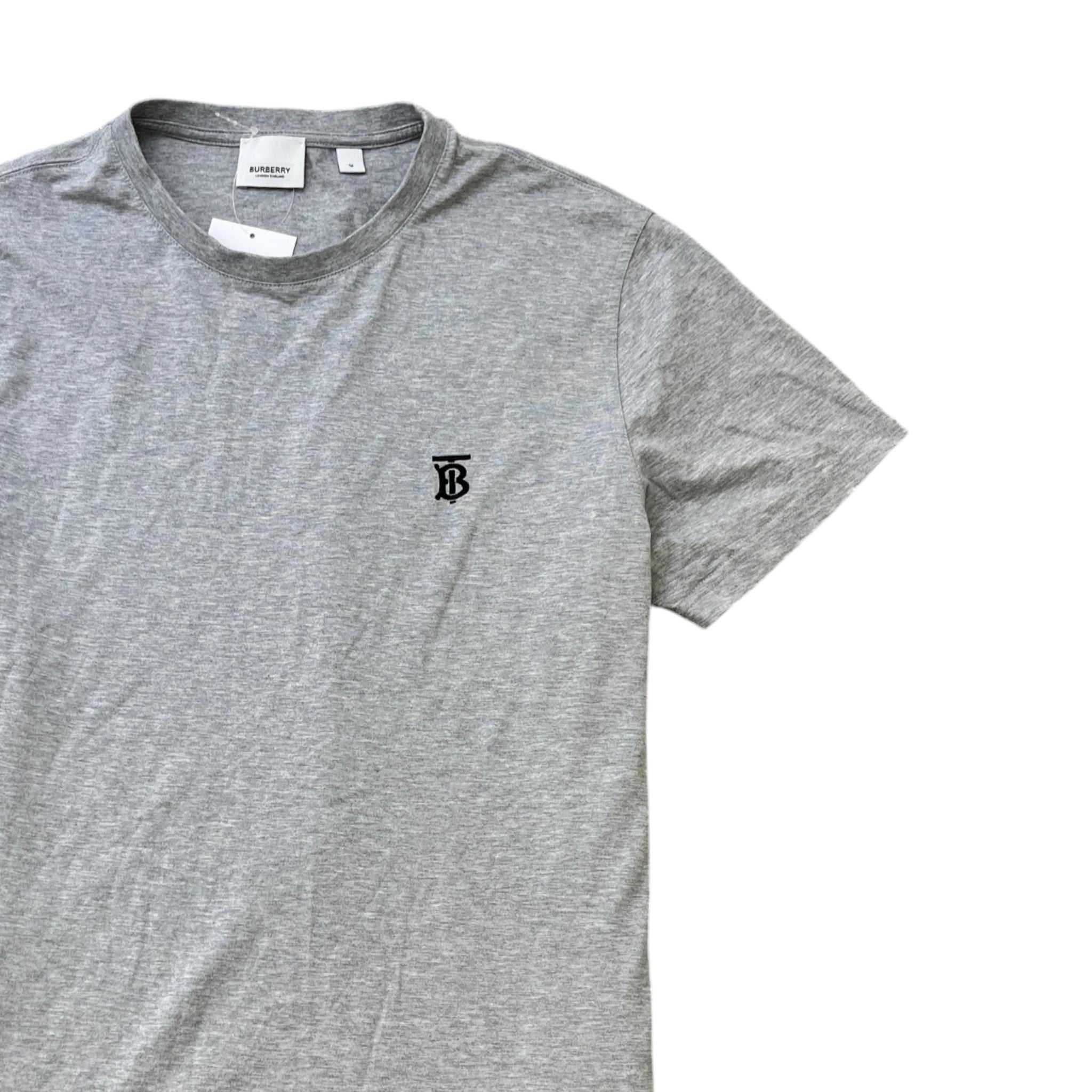 Men's Embroidered Logo T-Shirt Grey Size M