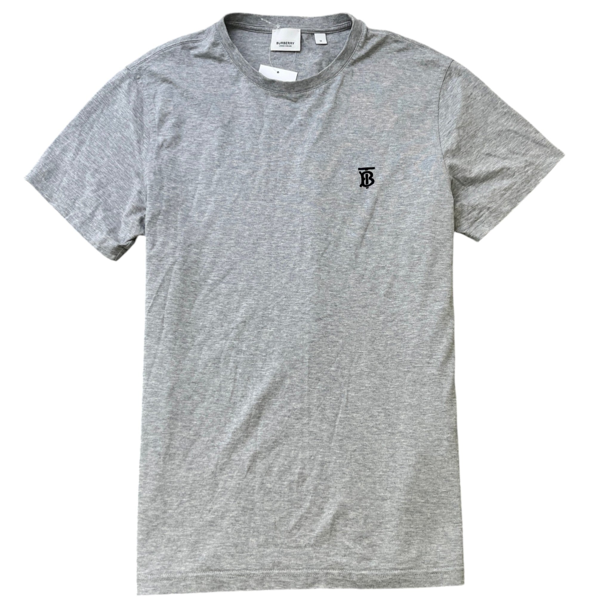 Men's Embroidered Logo T-Shirt Grey Size M