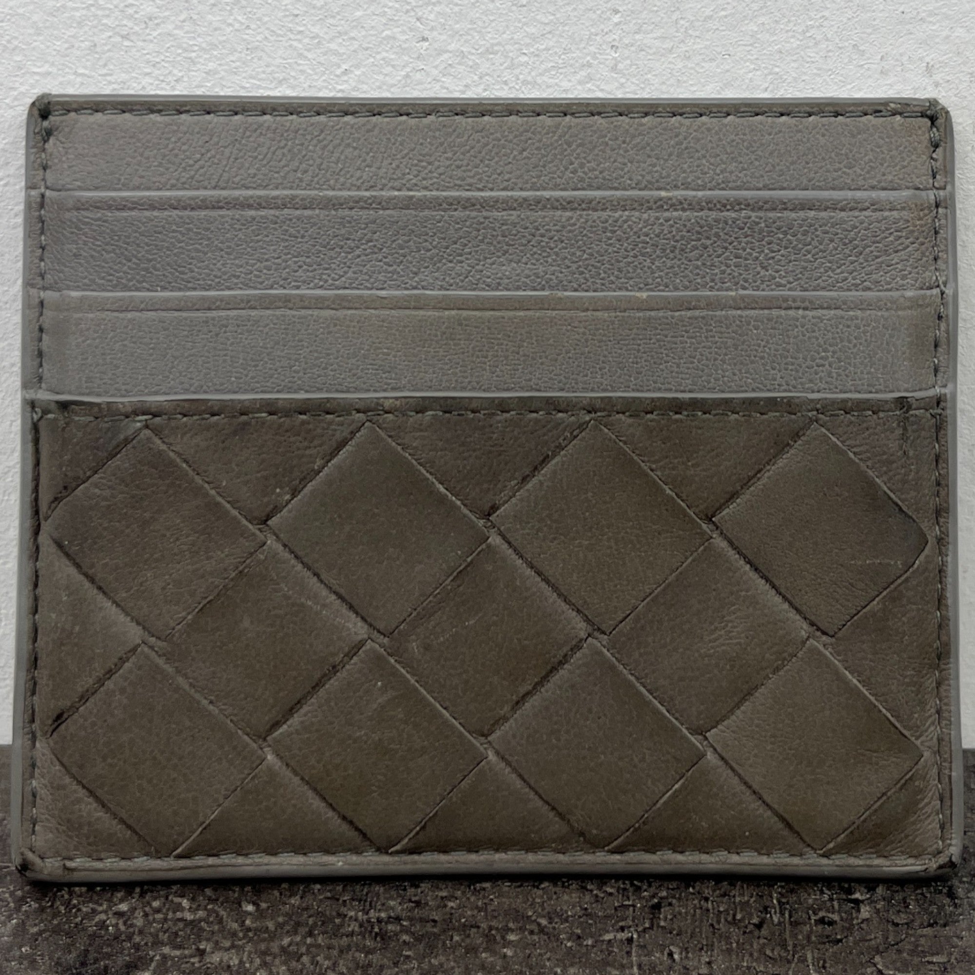Men's Intrecciato Card Holder Grey