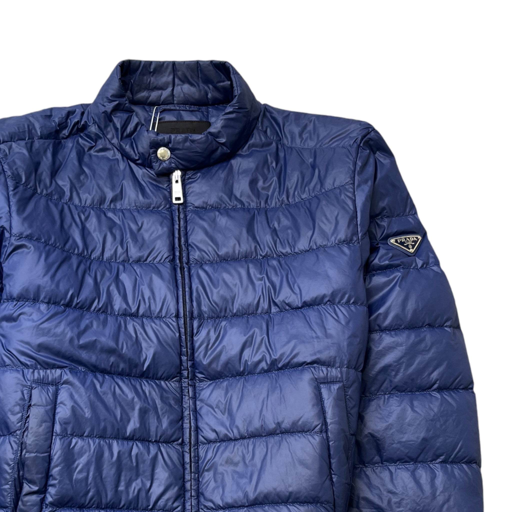 Men's Plaque Logo Down Jacket Navy Size IT 50 / L