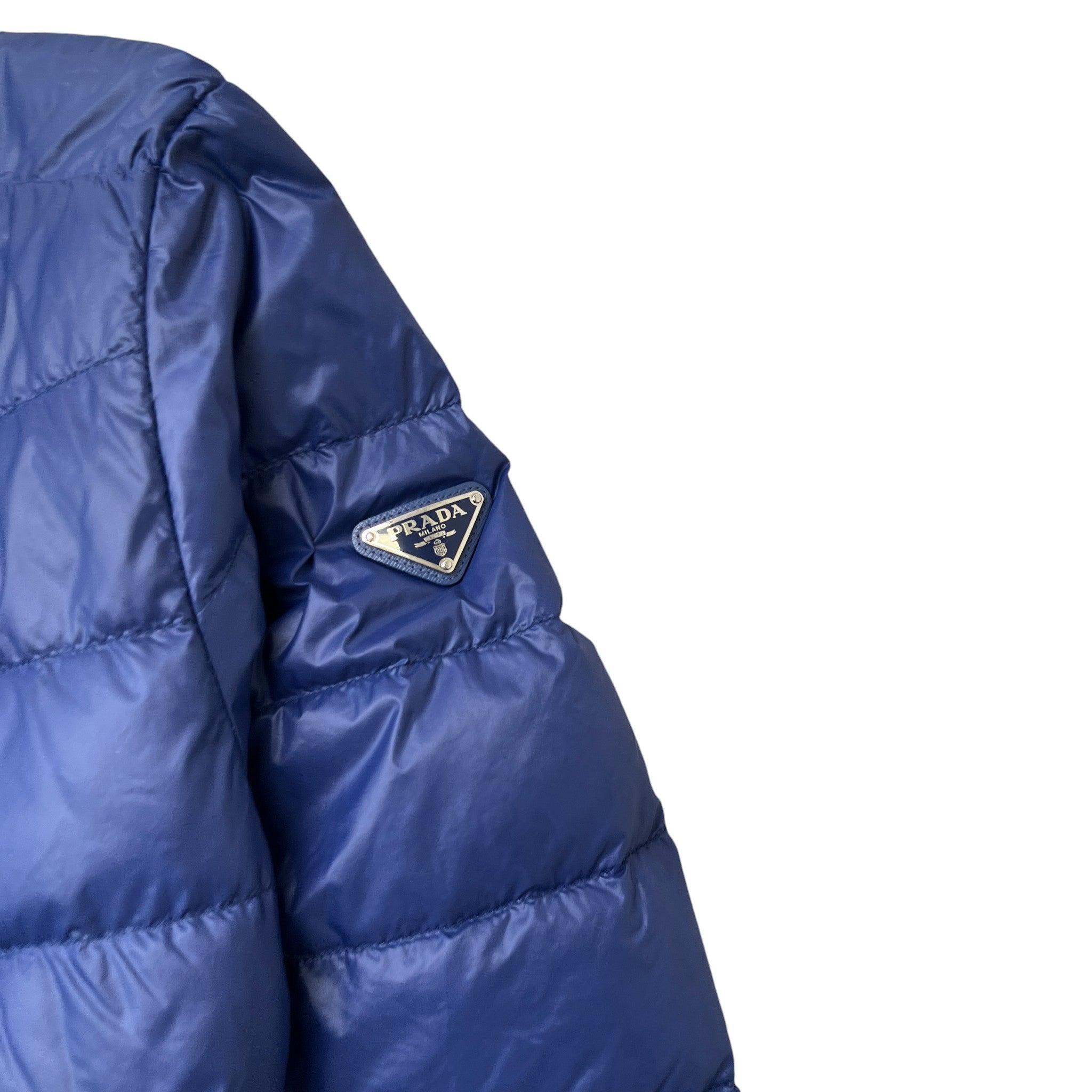 Men's Plaque Logo Down Jacket Navy Size IT 50 / L