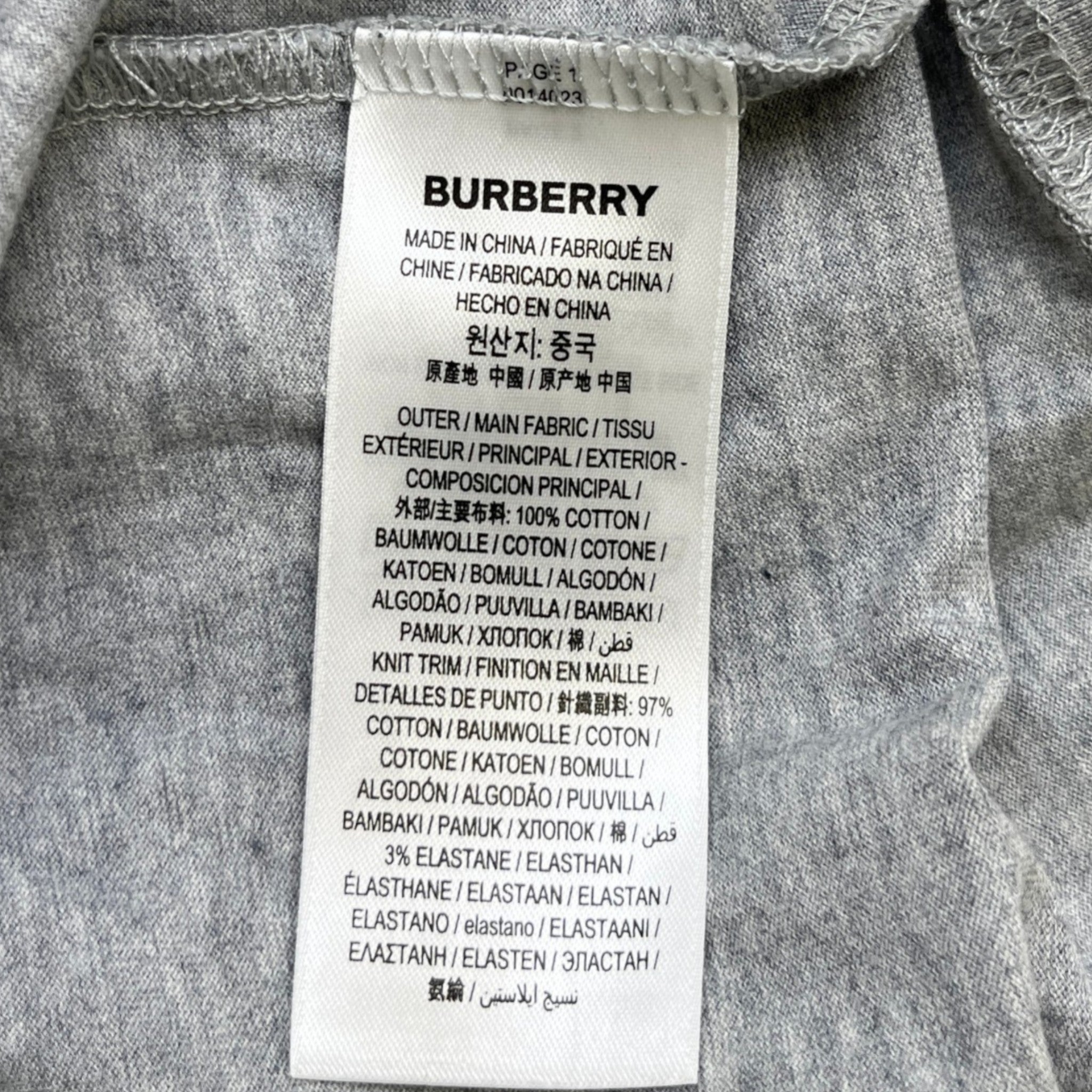 Men's Embroidered Logo T-Shirt Grey Size M