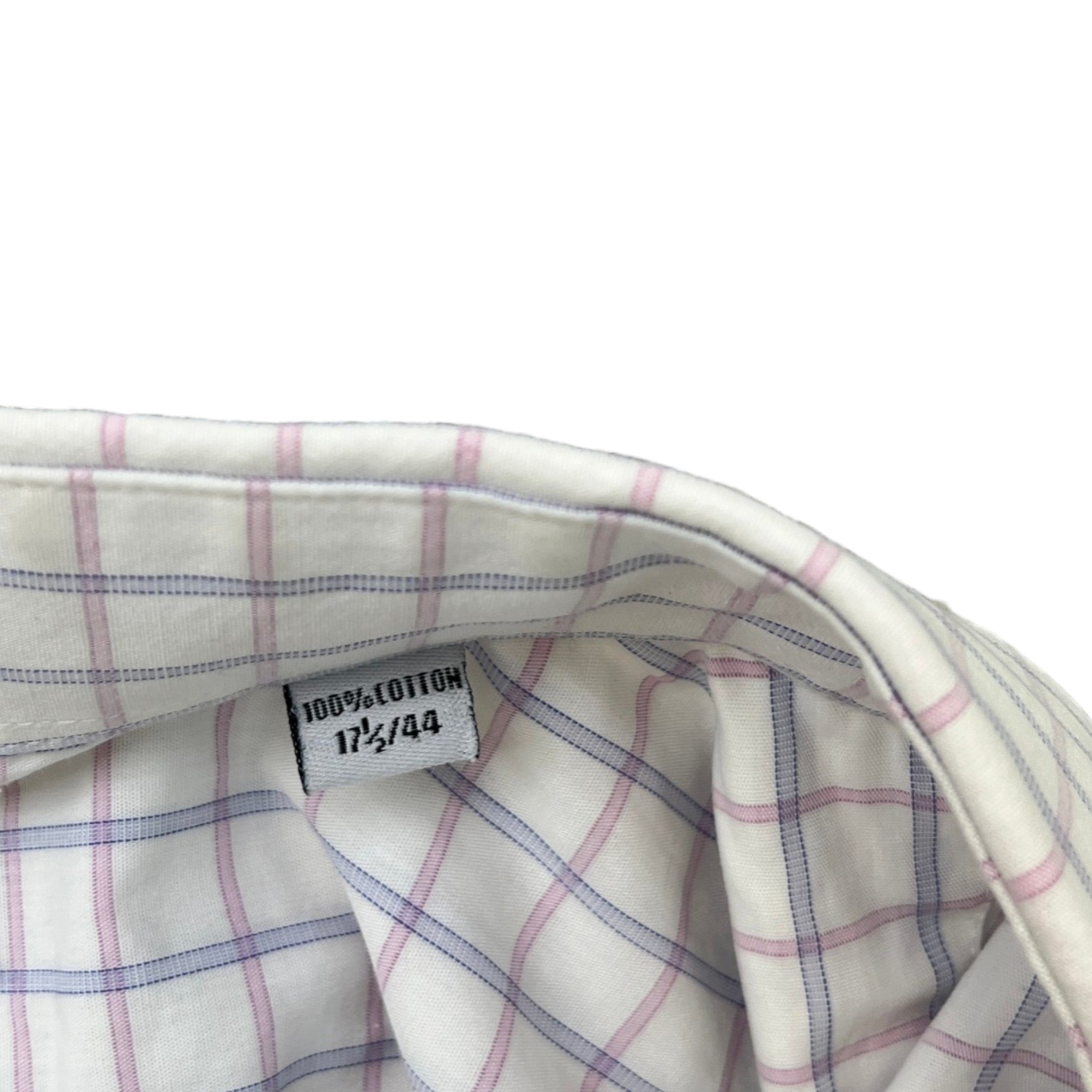 Men's Gingham Long Sleeve Shirt White Size XL