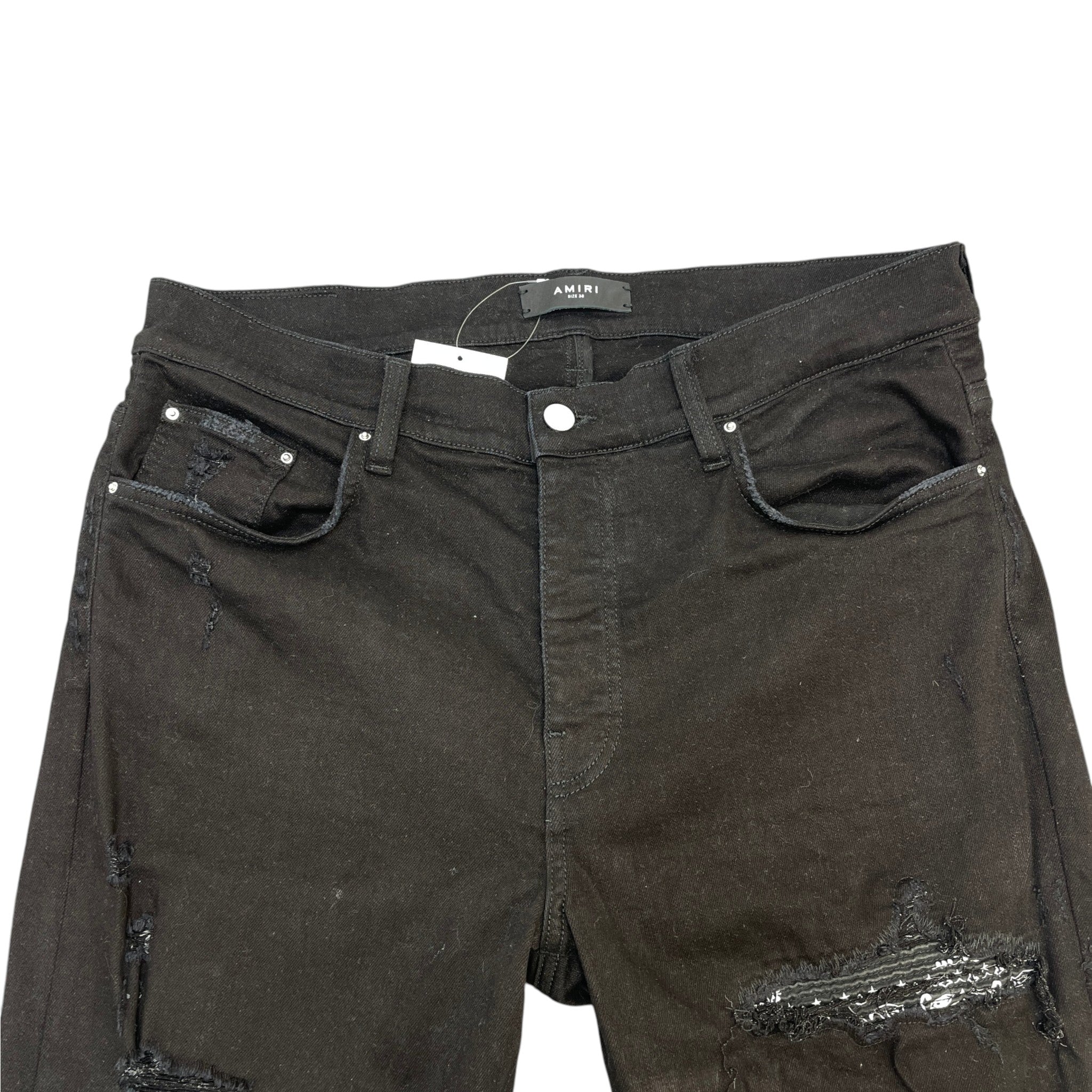 Men's Mx1 Distressed Bandana Jeans Black Size Waist 38"