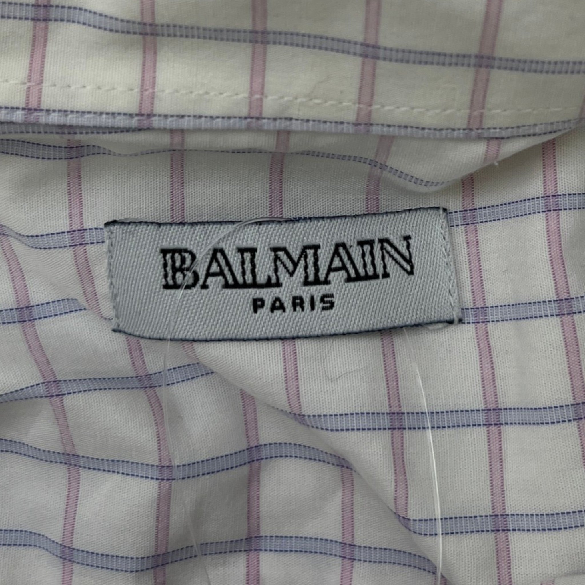Men's Gingham Long Sleeve Shirt White Size XL