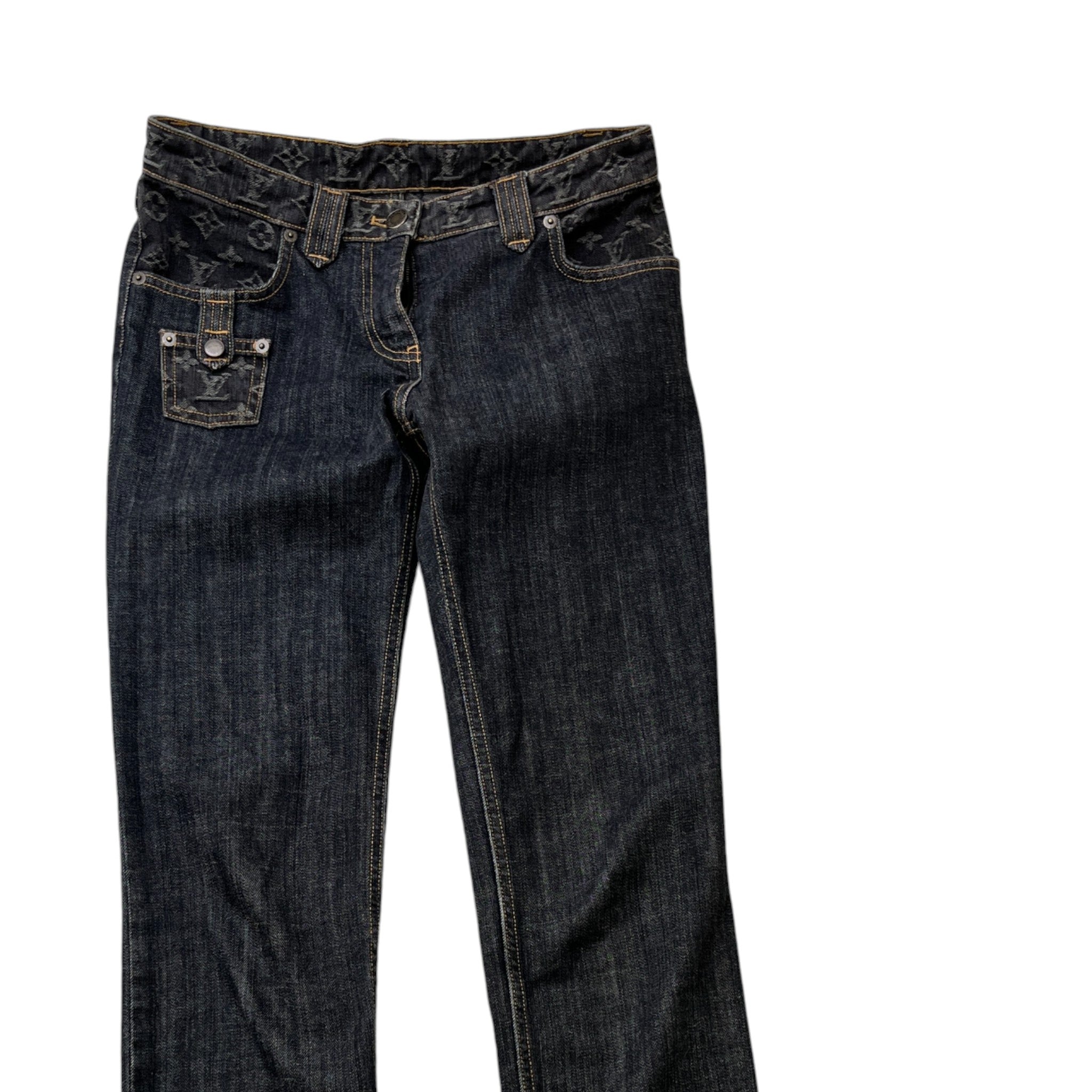 Women's Limited Vintage Monogram Jeans Navy Size Waist 34"