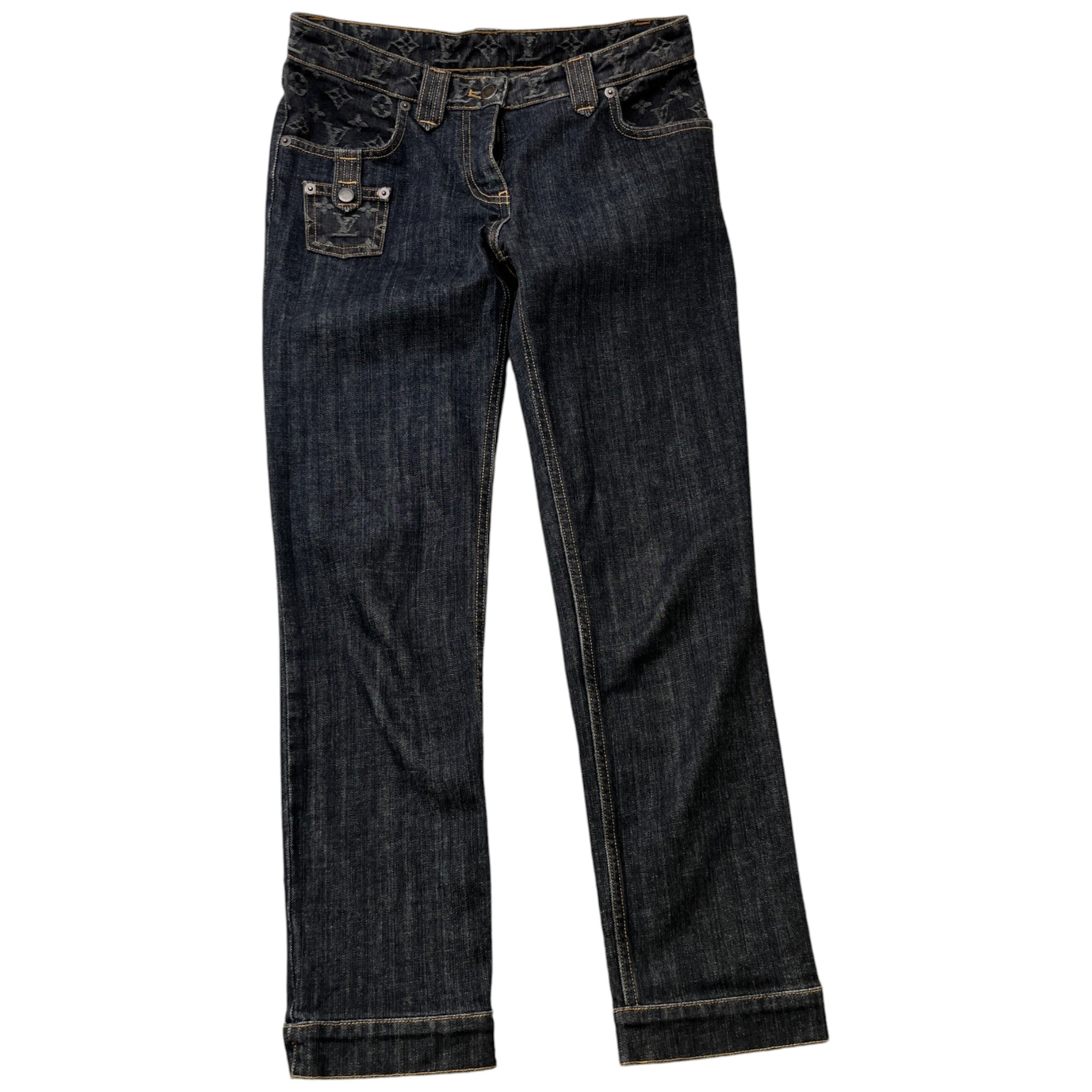 Women's Limited Vintage Monogram Jeans Navy Size Waist 34"