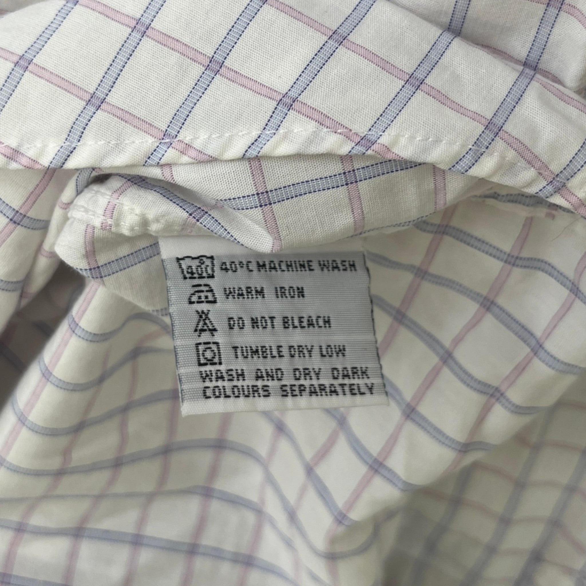 Men's Gingham Long Sleeve Shirt White Size XL