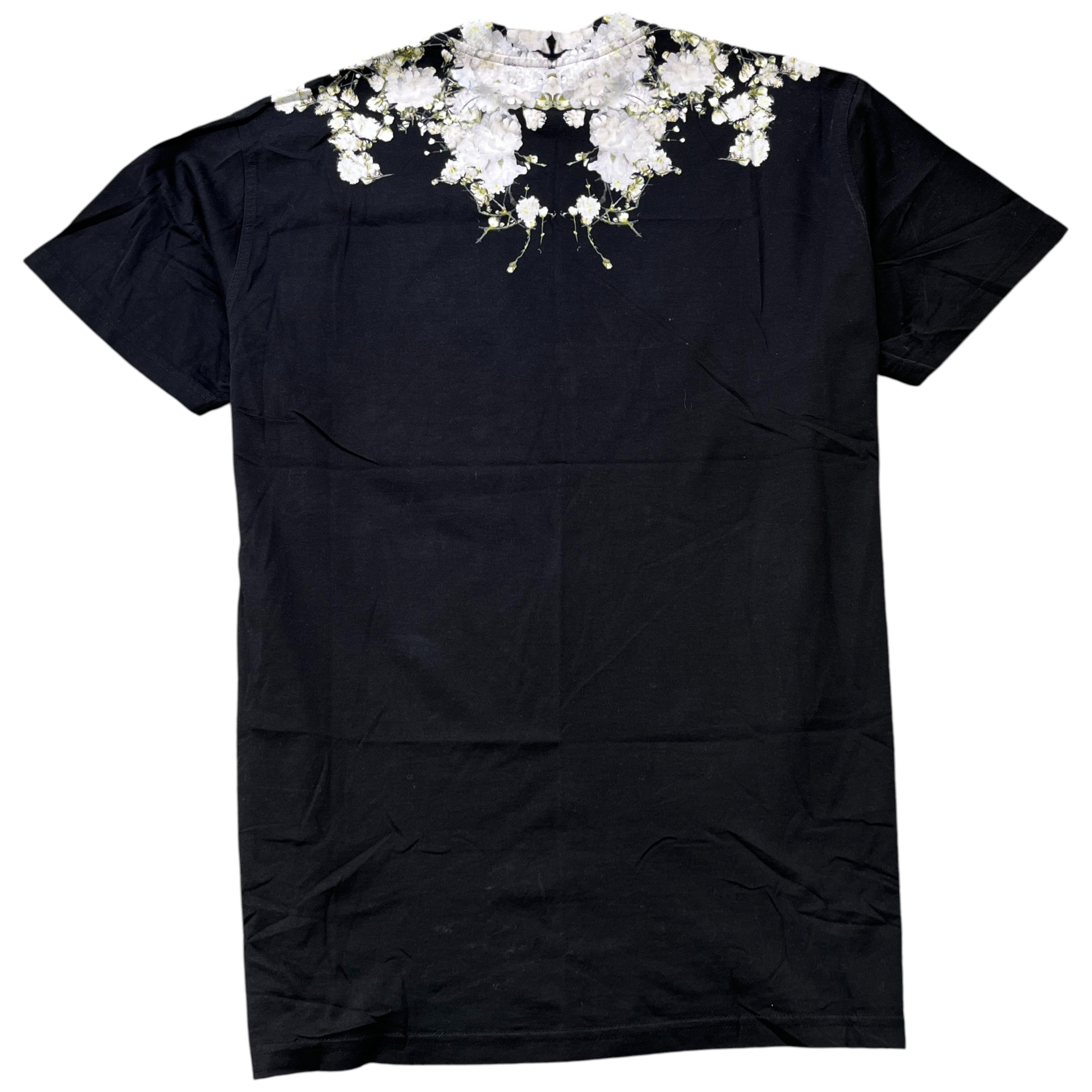 Men's Floral Print T-Shirt Black Size S
