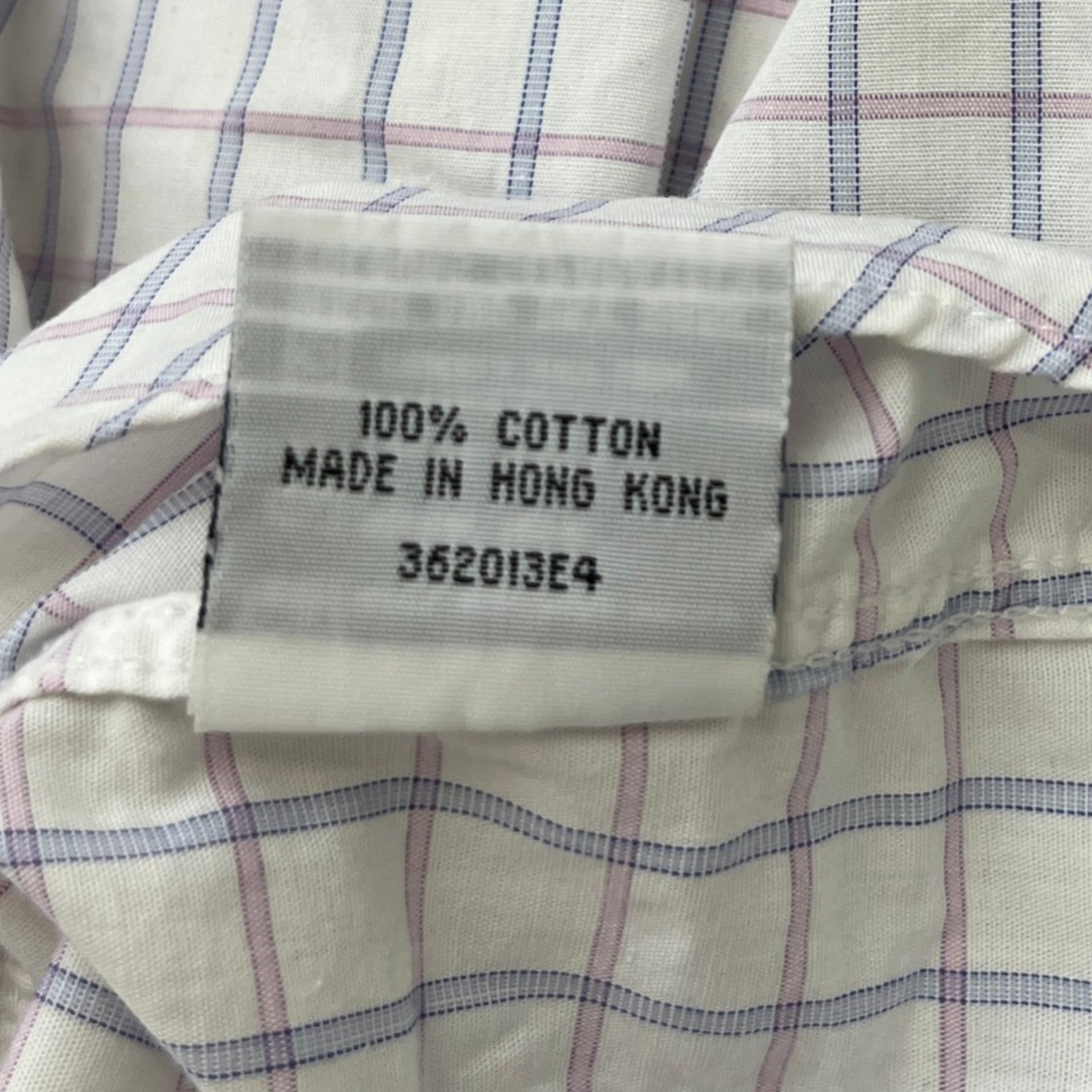 Men's Gingham Long Sleeve Shirt White Size XL