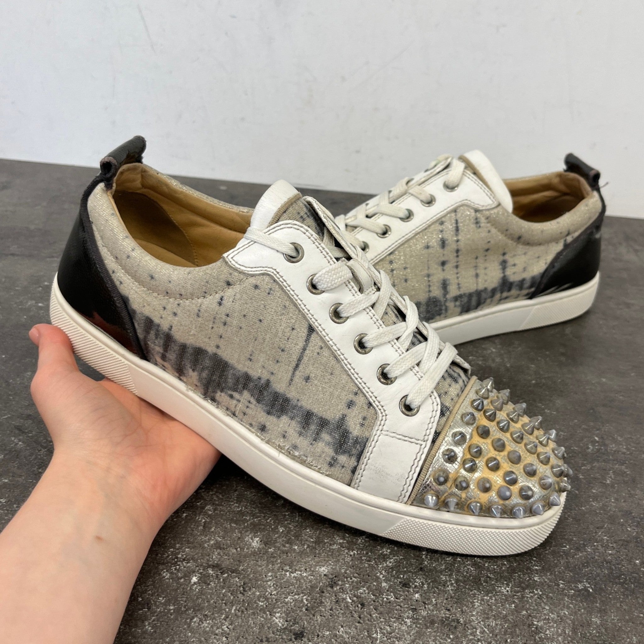 Men's Louis Junior Spikes Low Trainers Cream Size EU 42.5 / UK 8.5