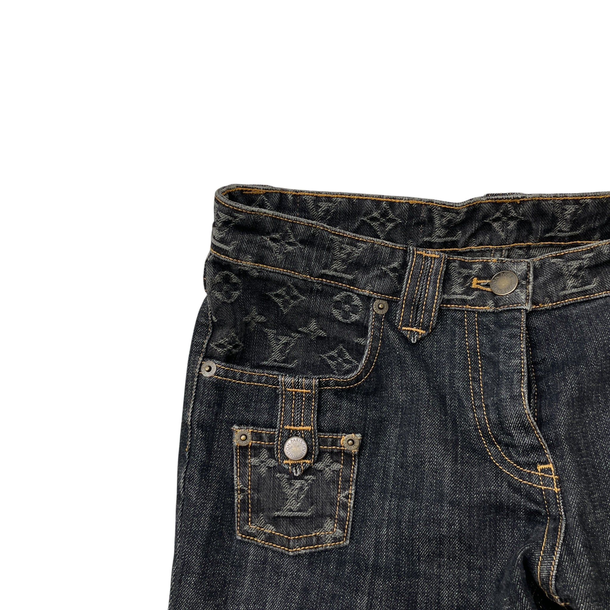 Women's Limited Vintage Monogram Jeans Navy Size Waist 34"
