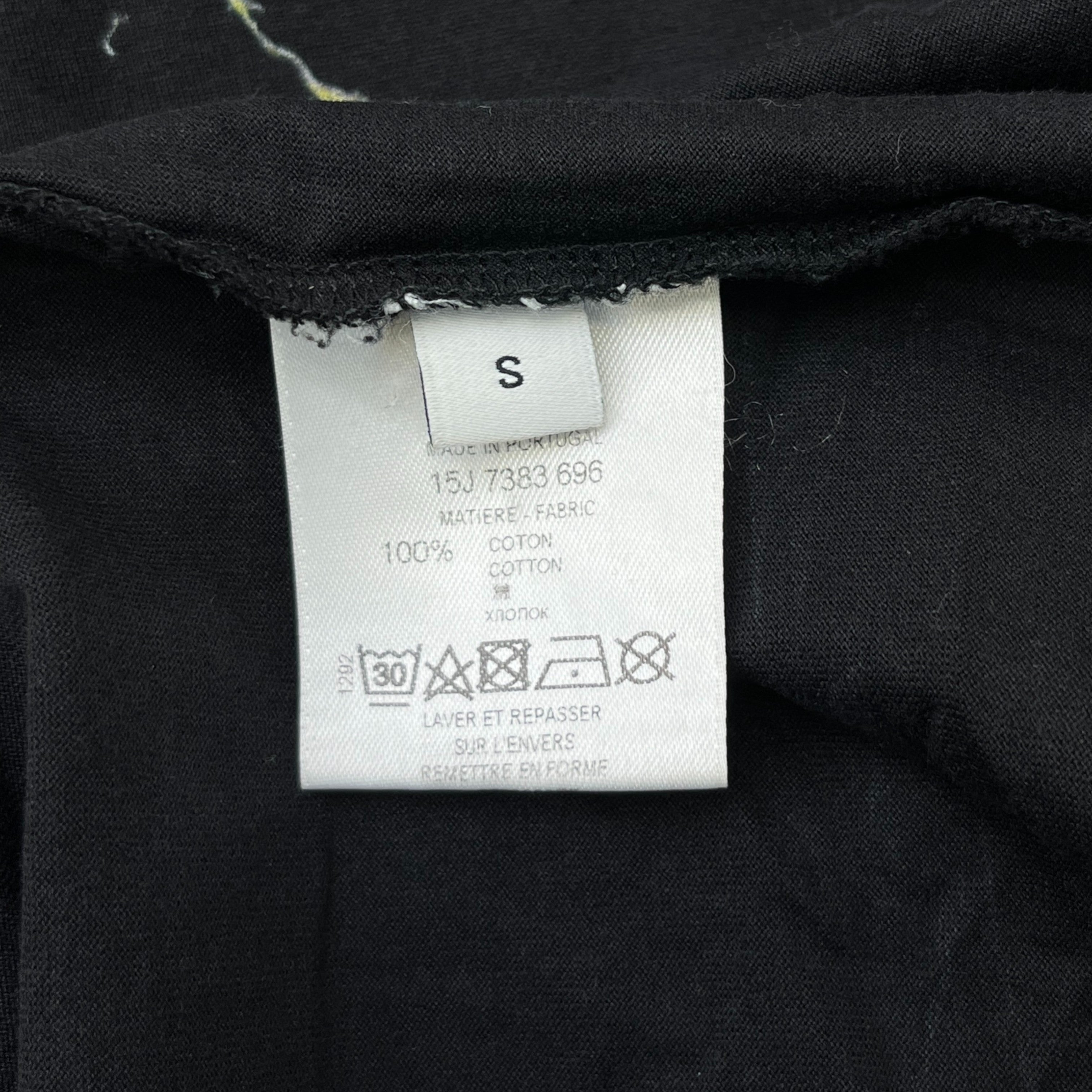 Men's Floral Print T-Shirt Black Size S