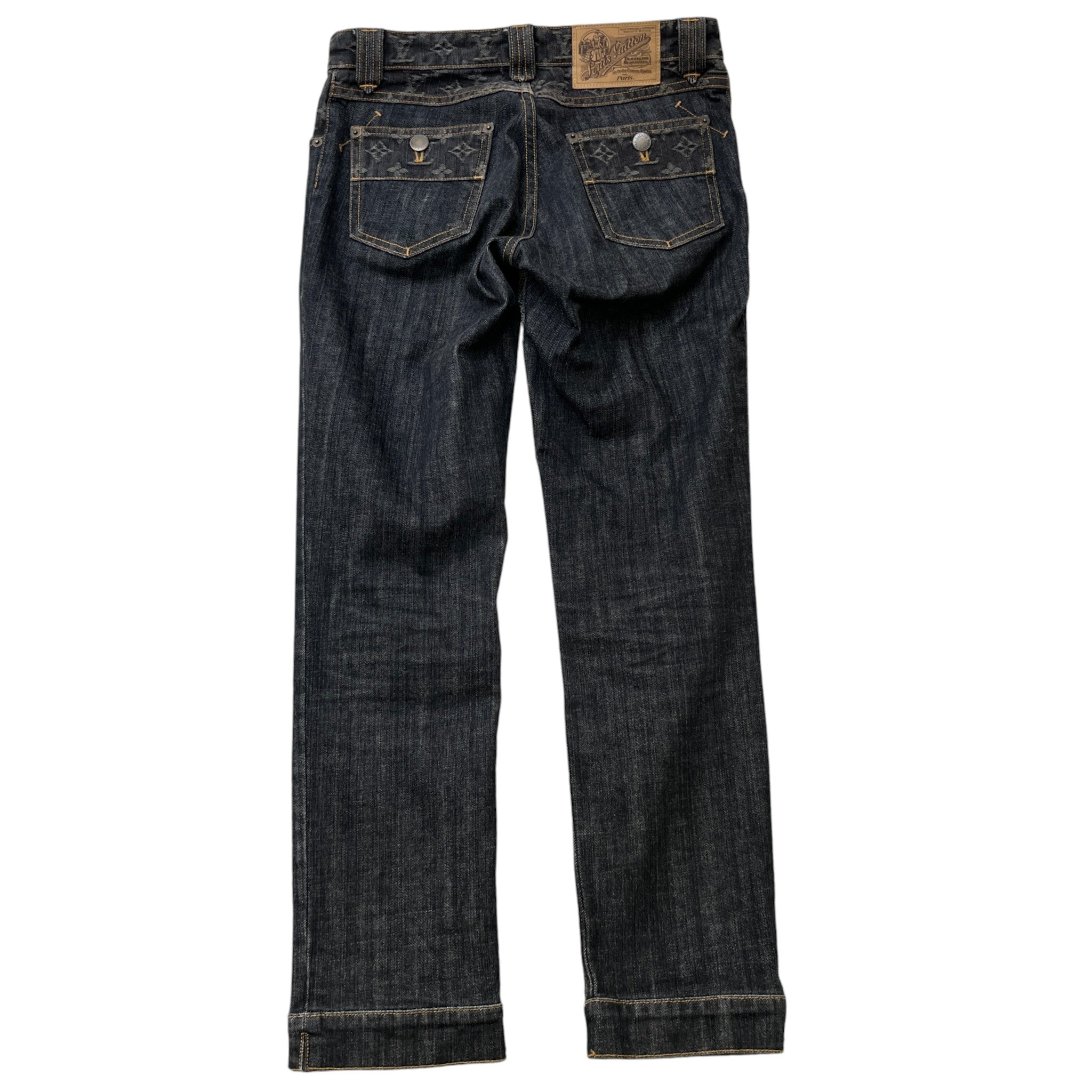 Women's Limited Vintage Monogram Jeans Navy Size Waist 34"