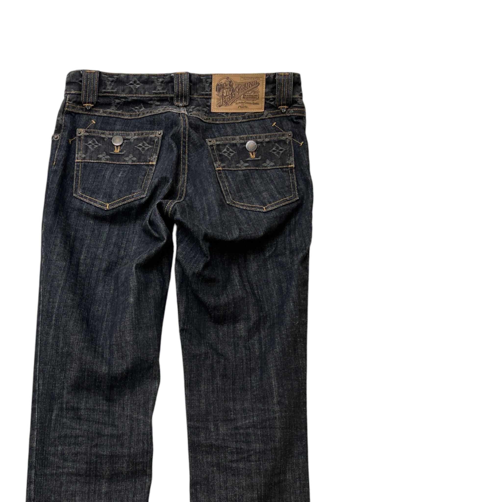 Women's Limited Vintage Monogram Jeans Navy Size Waist 34"