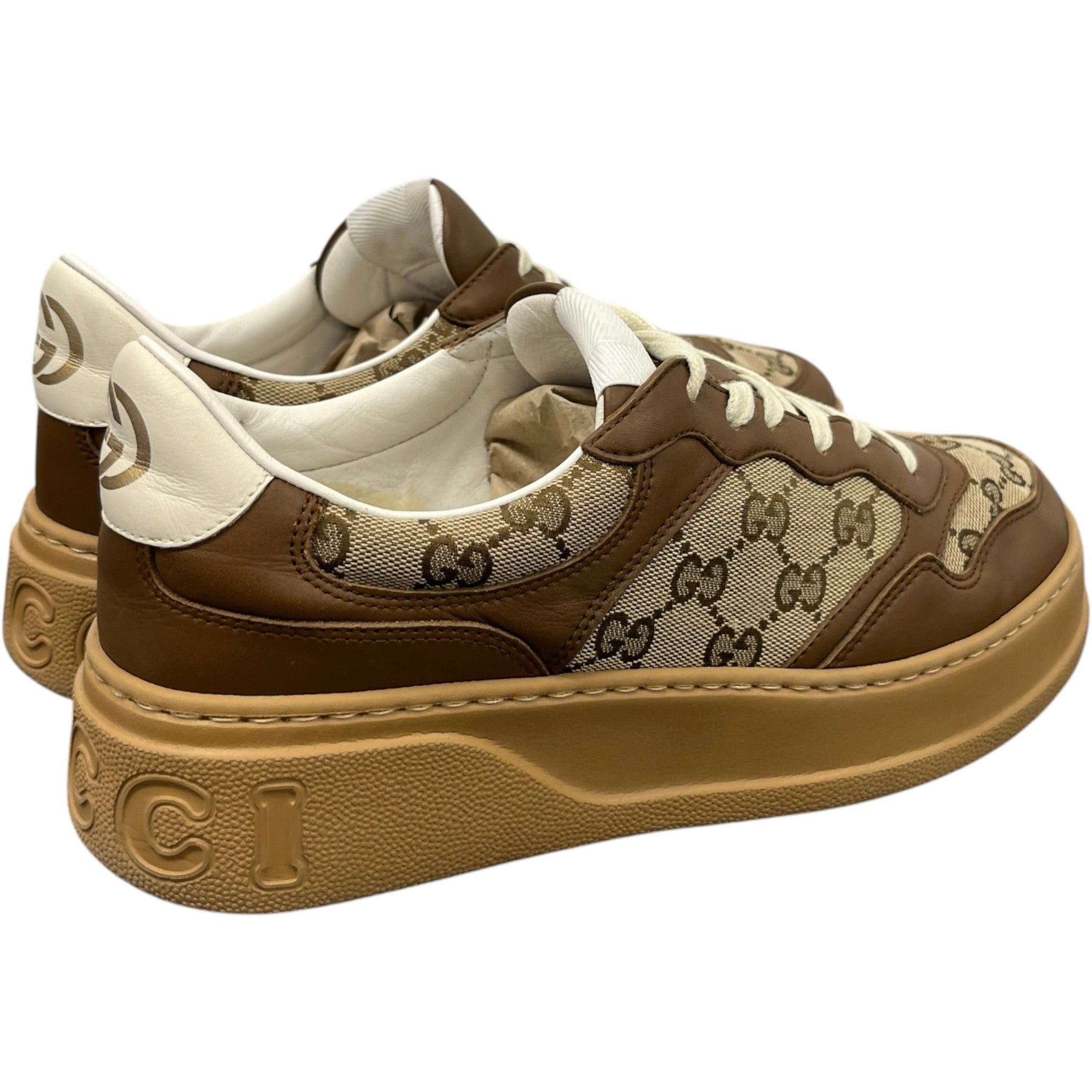 Men's Gg Supreme Low Trainers Brown Size EU 41.5 / UK 7.5