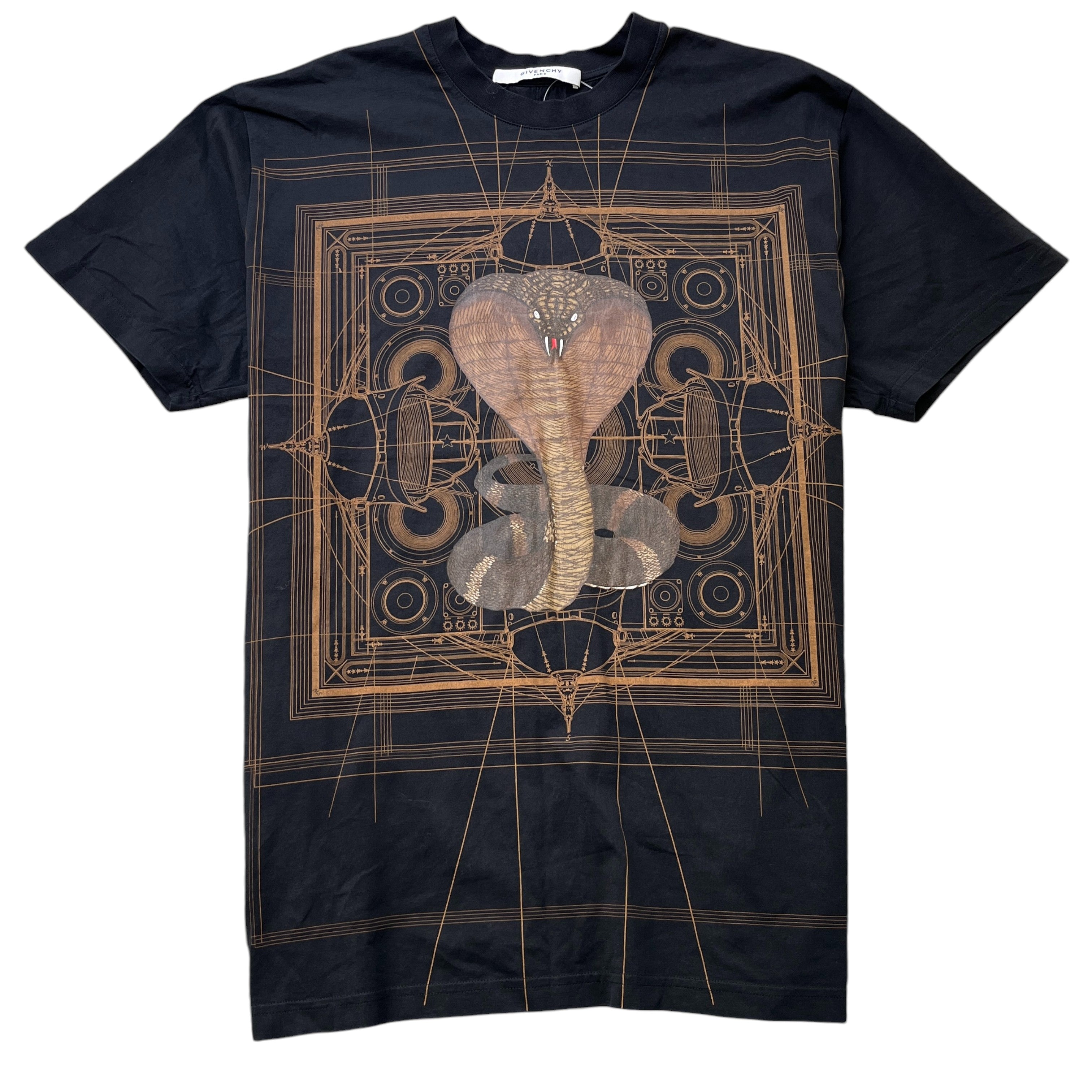 Men's Cobra Map Print T-Shirt Black Size S