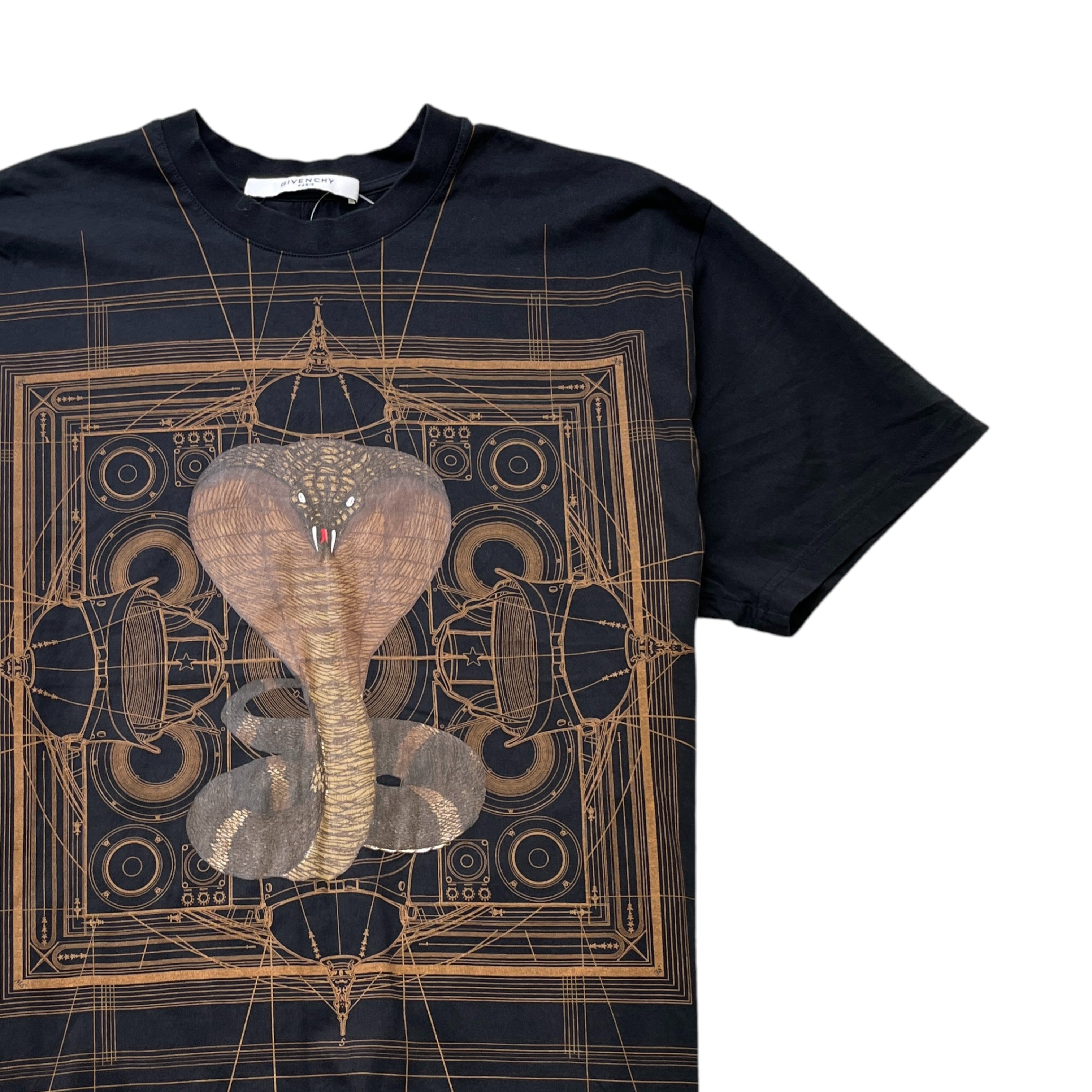 Men's Cobra Map Print T-Shirt Black Size S