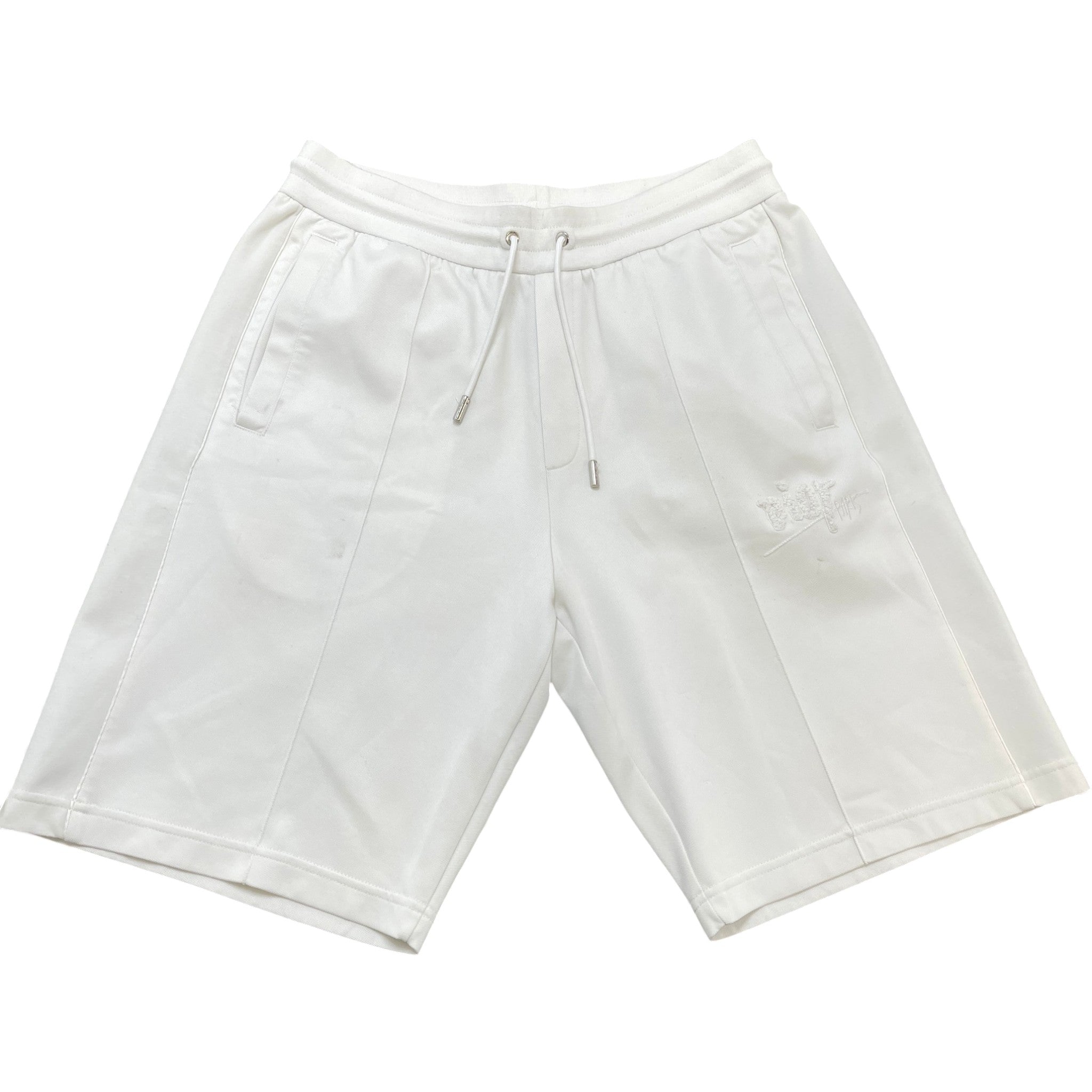 Men's Embroidered Logo Shorts White Size L