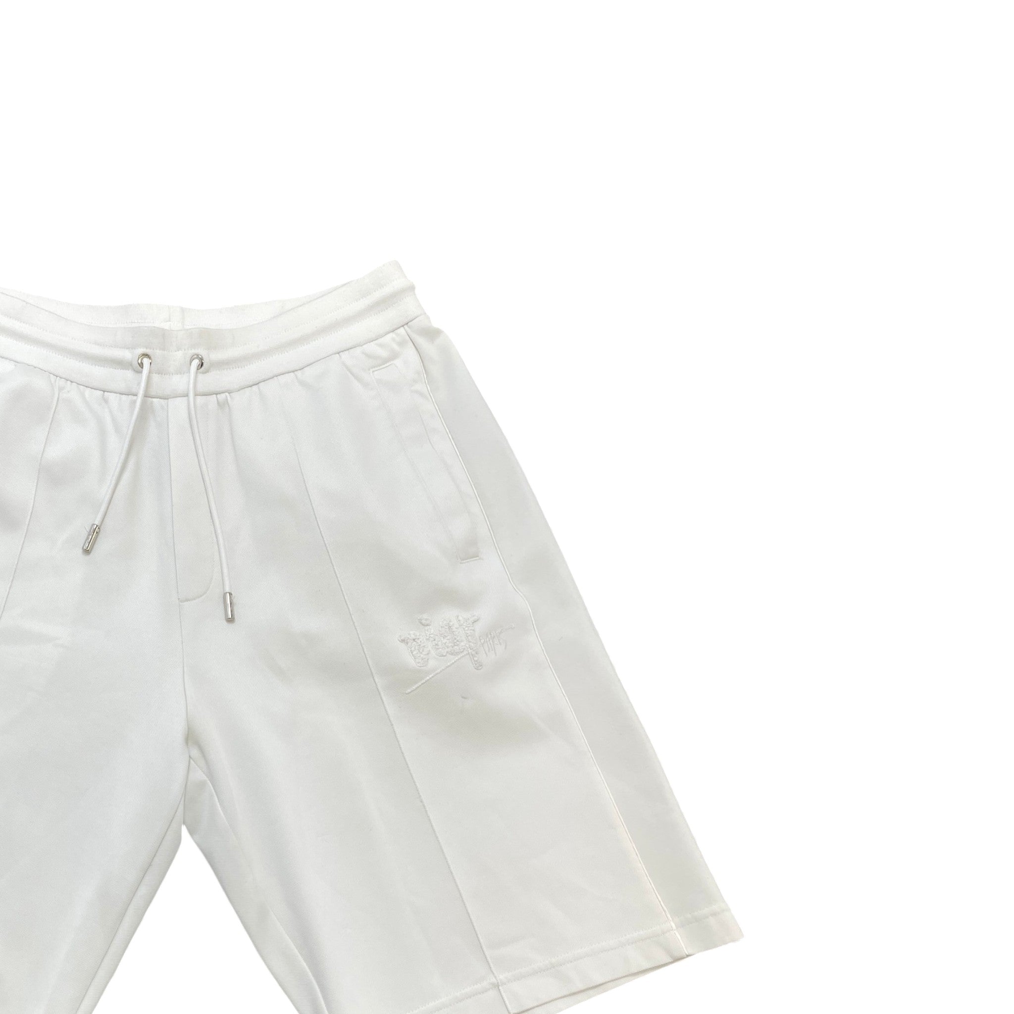 Men's Embroidered Logo Shorts White Size L