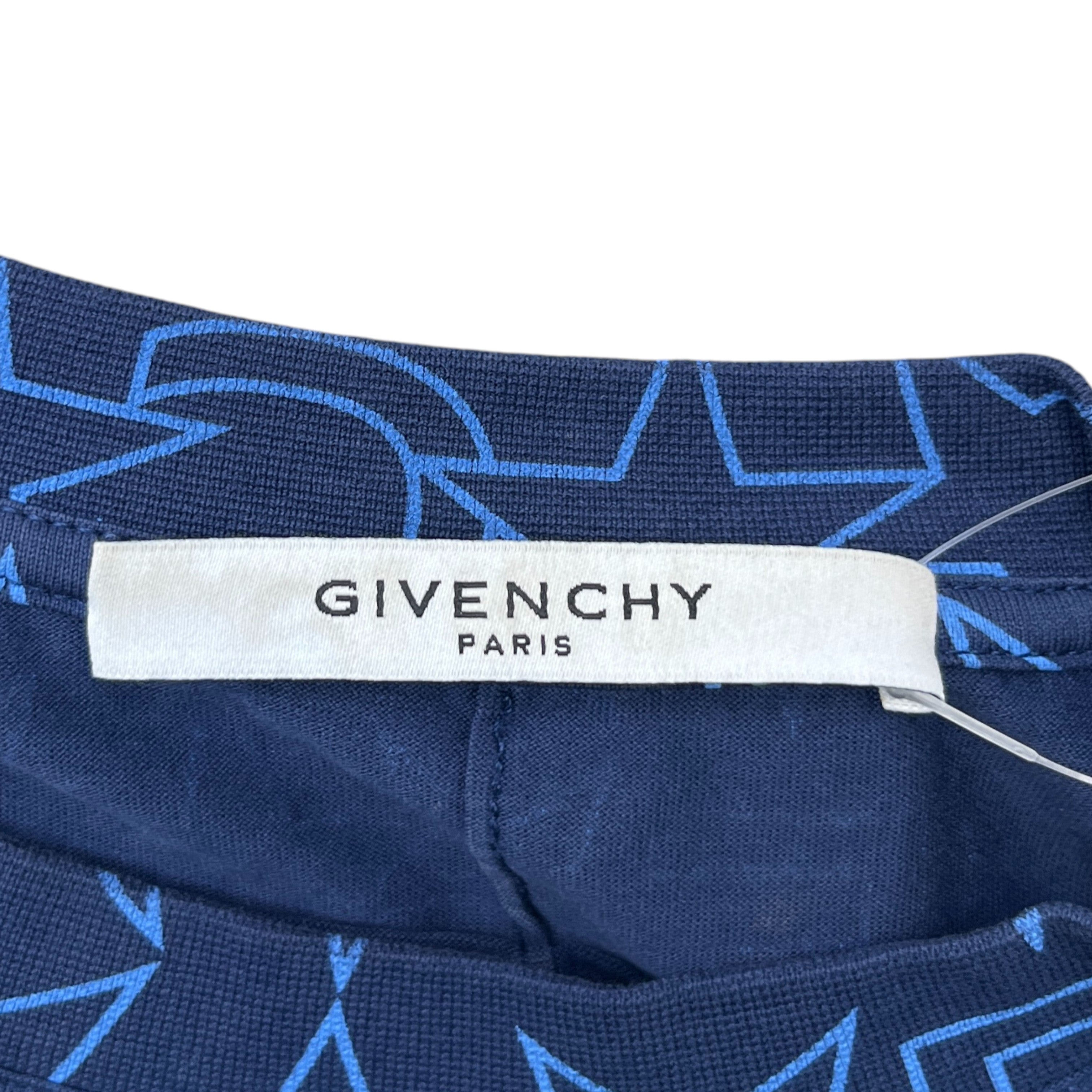 Men's All Over Star Print T-Shirt Navy Size XXS