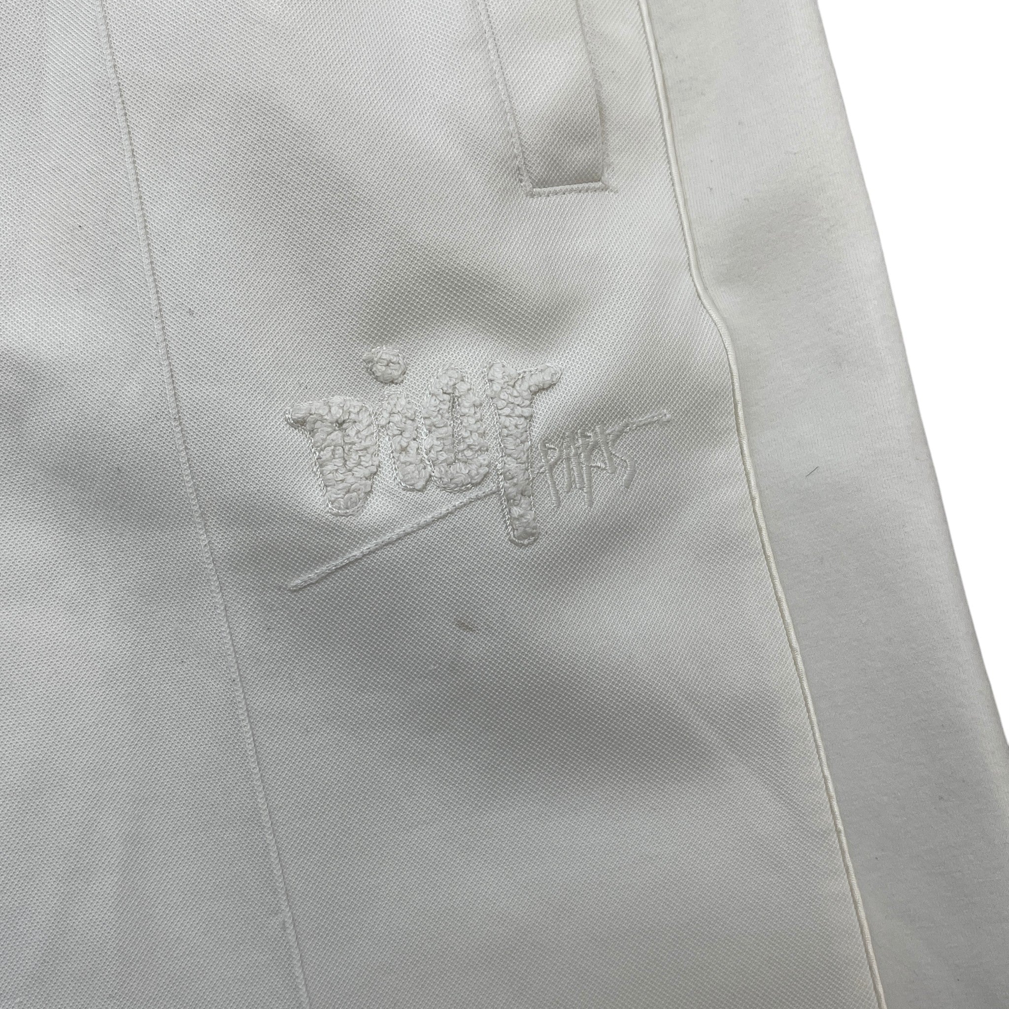 Men's Embroidered Logo Shorts White Size L