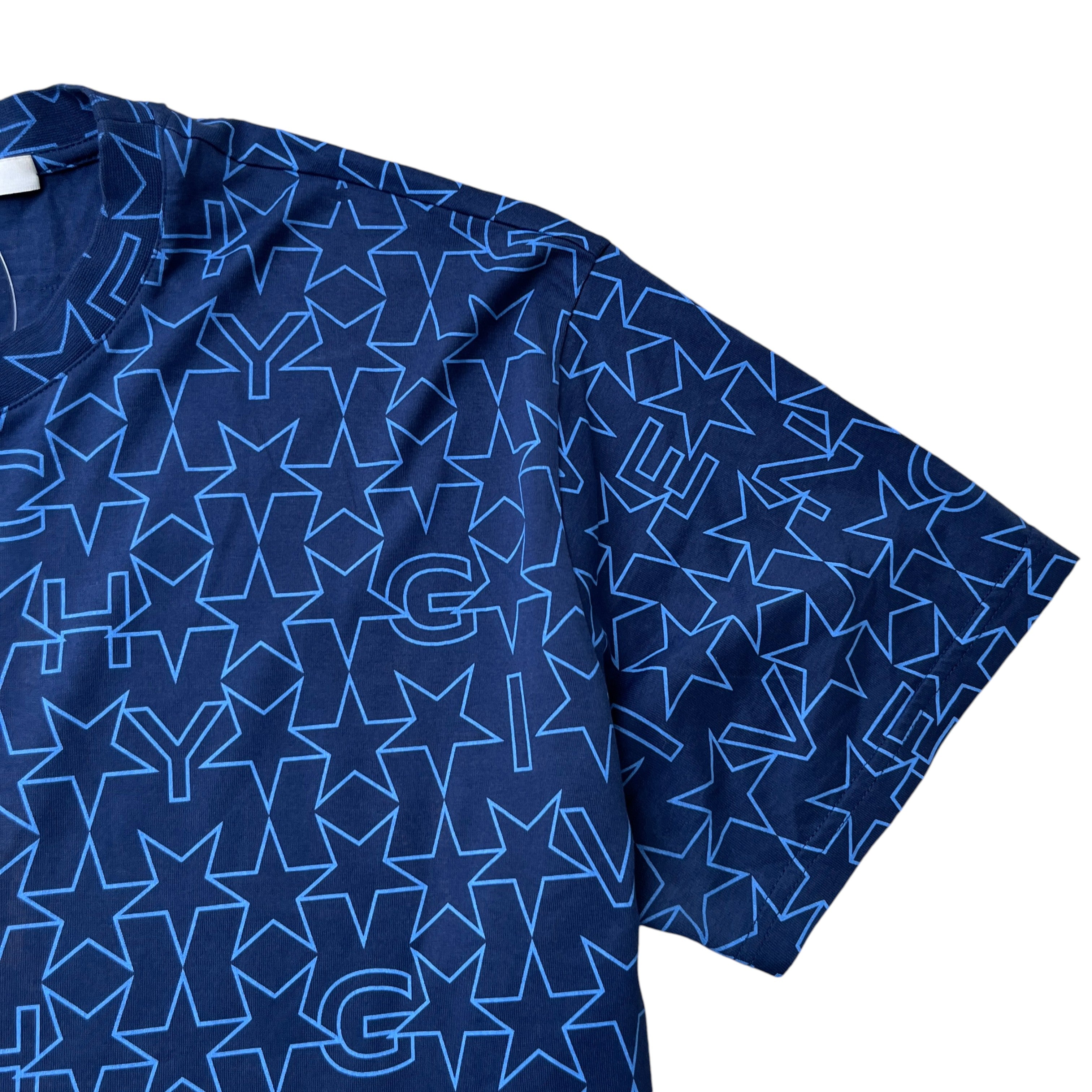 Men's All Over Star Print T-Shirt Navy Size XXS