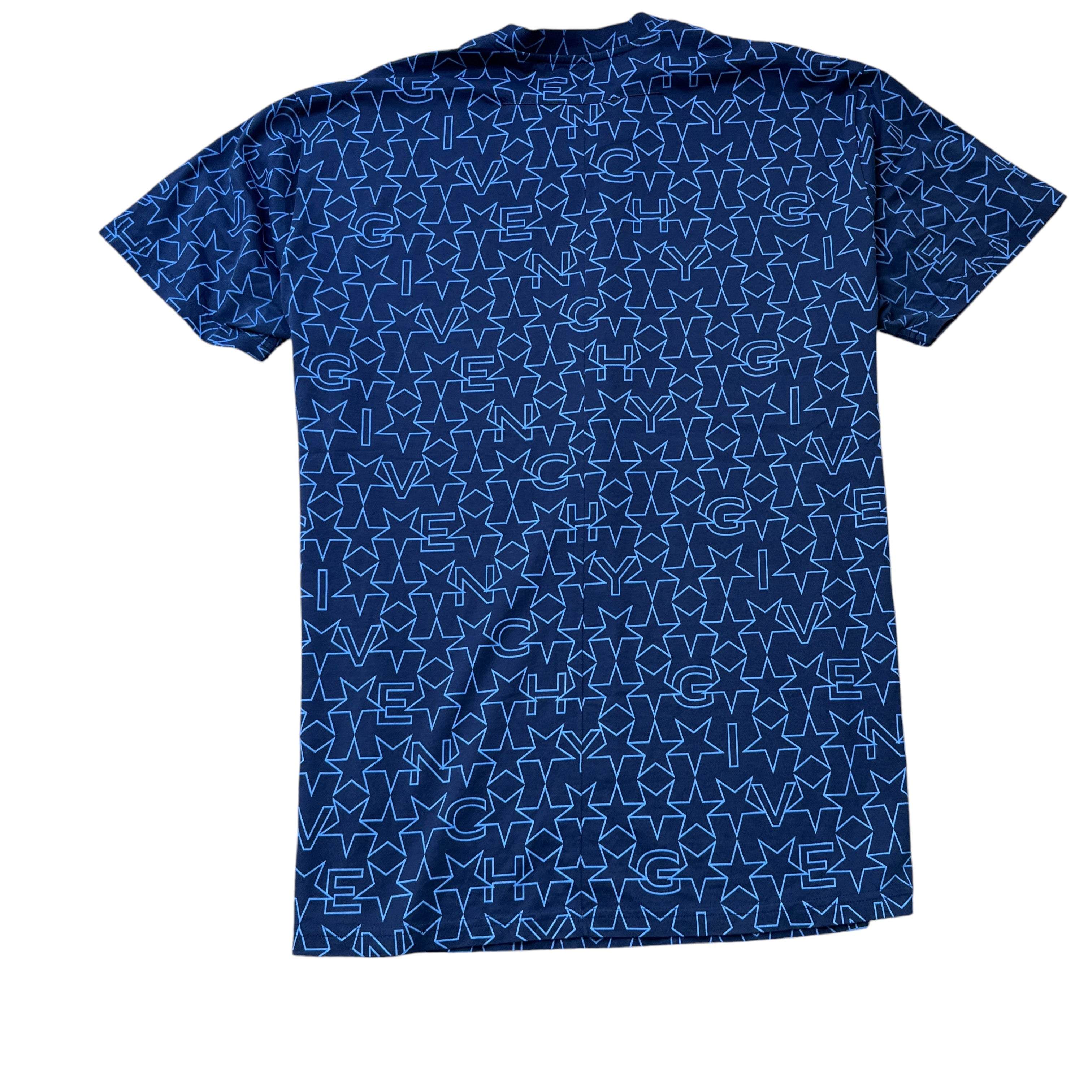 Men's All Over Star Print T-Shirt Navy Size XXS