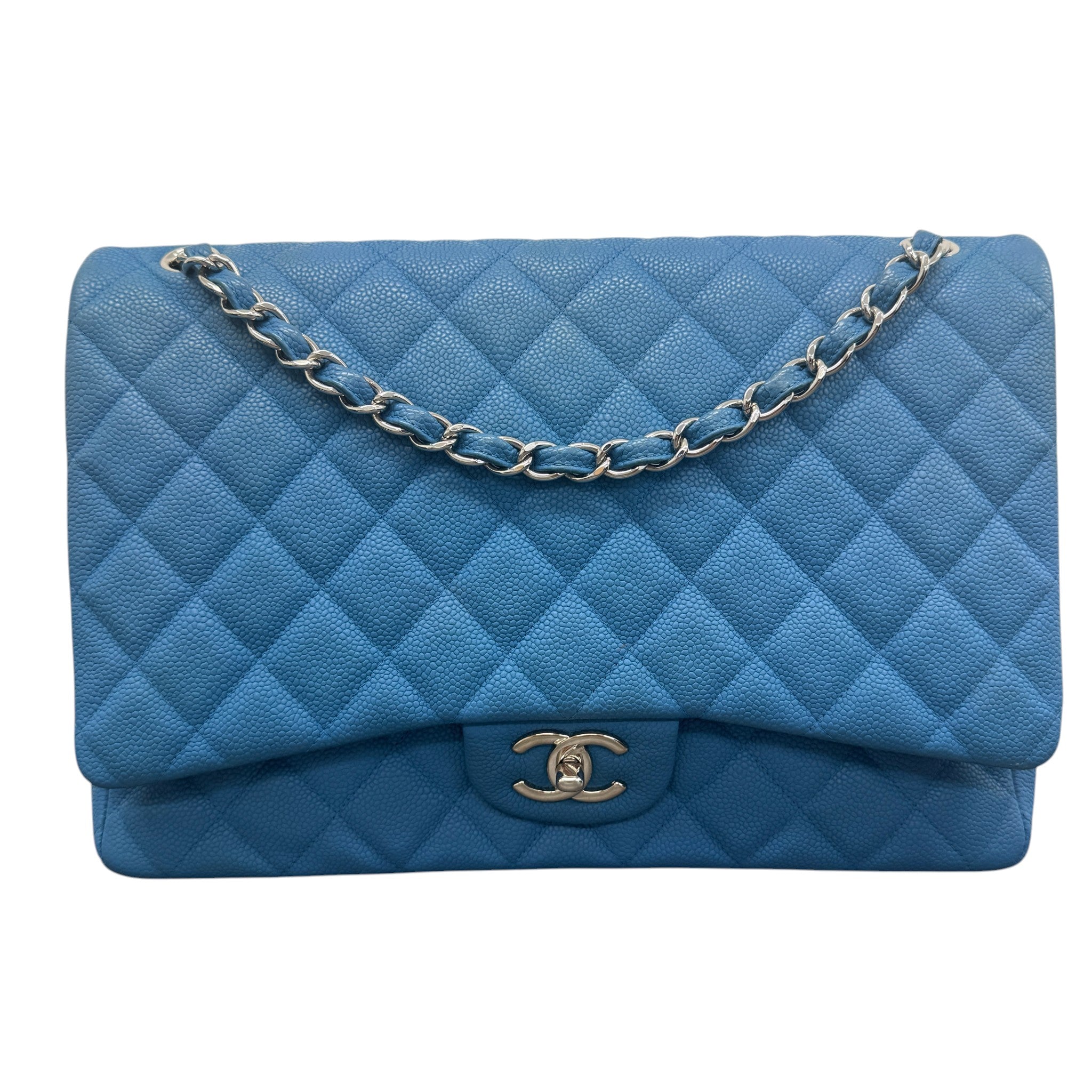 Women's Caviar Classic Flap Jumbo Handbag Blue