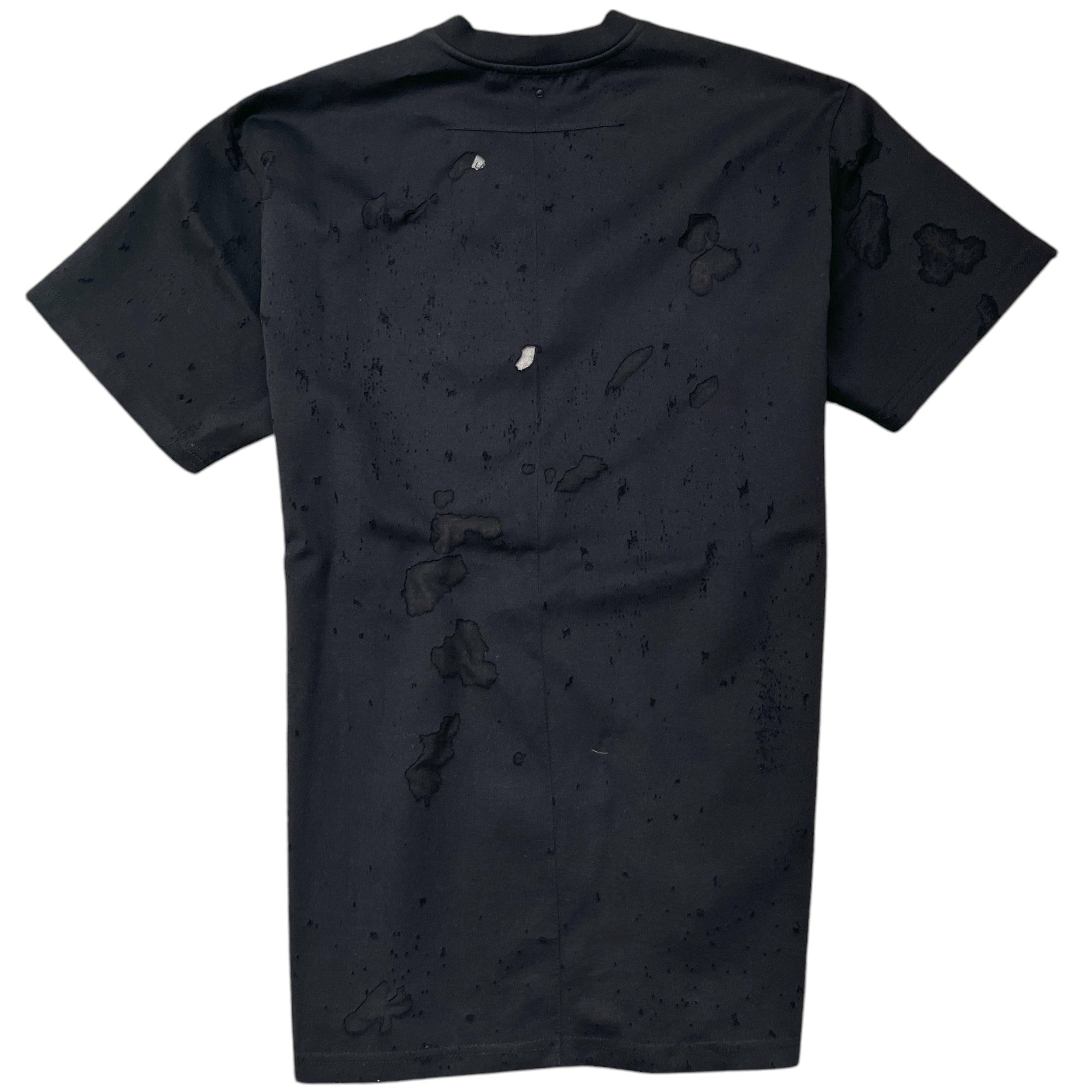 Men's Oversized Distressed Logo T-Shirt Black Size XXS
