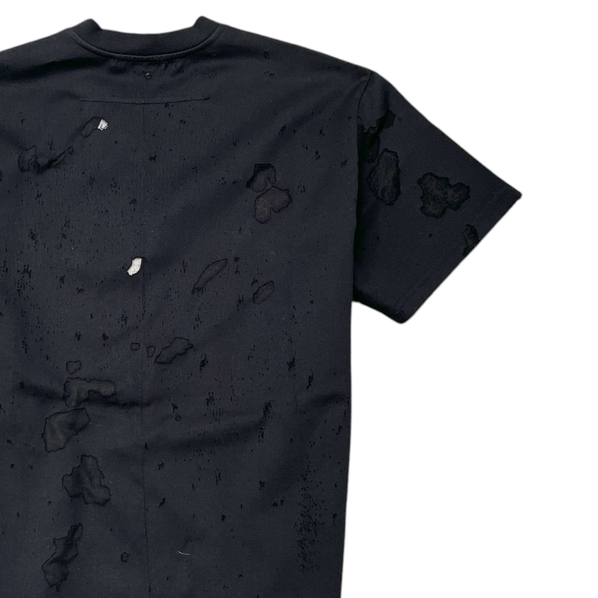 Men's Oversized Distressed Logo T-Shirt Black Size XXS