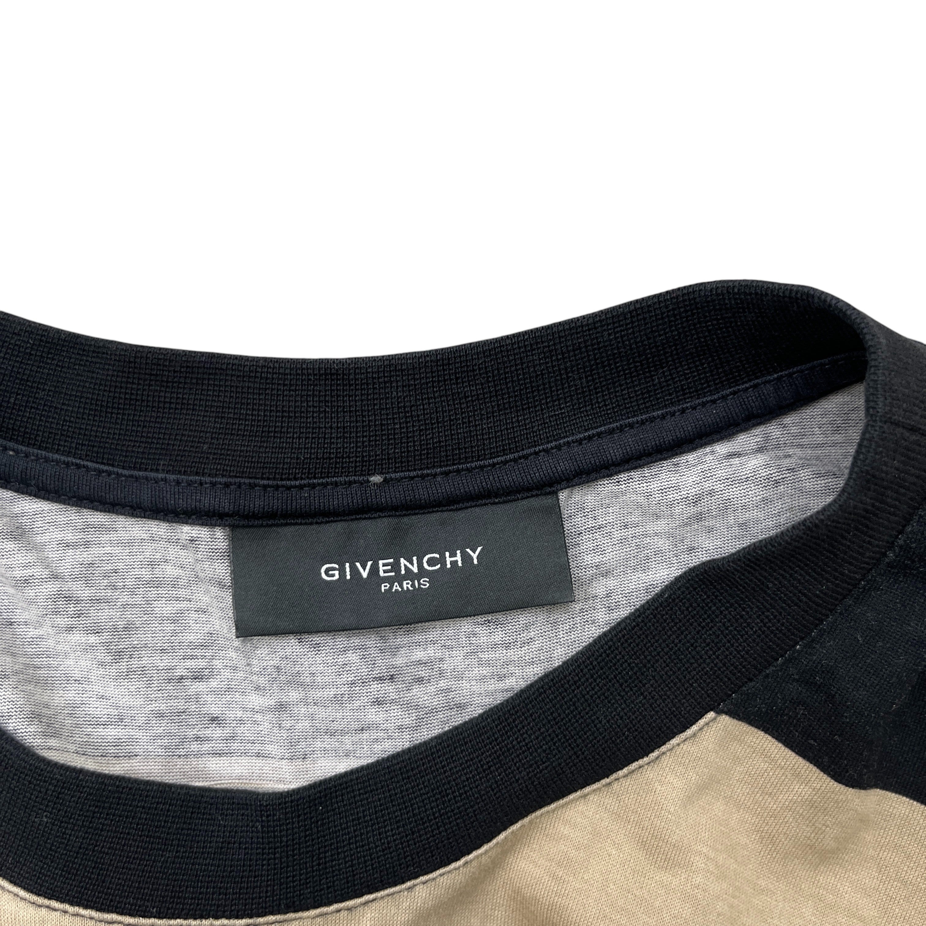 Men's Striped Flag Print T-Shirt Beige Size XS