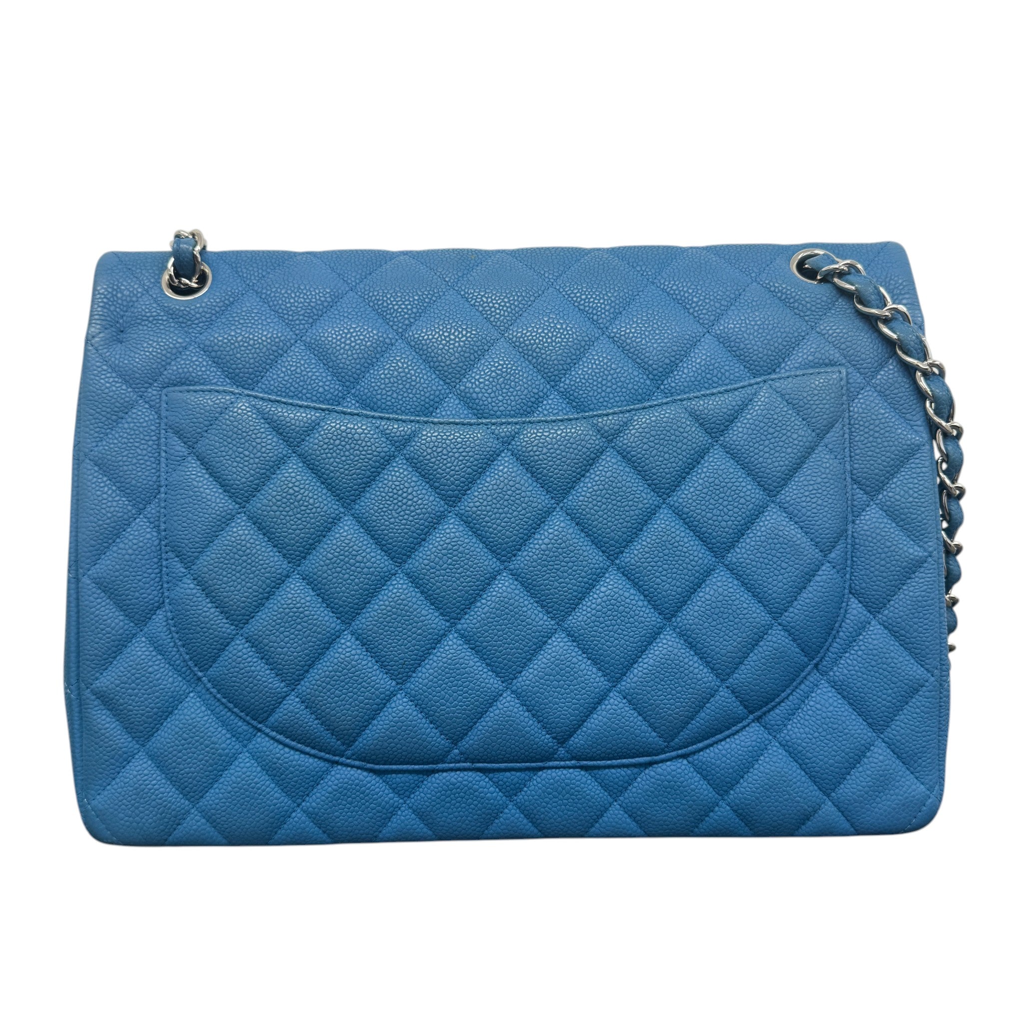 Women's Caviar Classic Flap Jumbo Handbag Blue