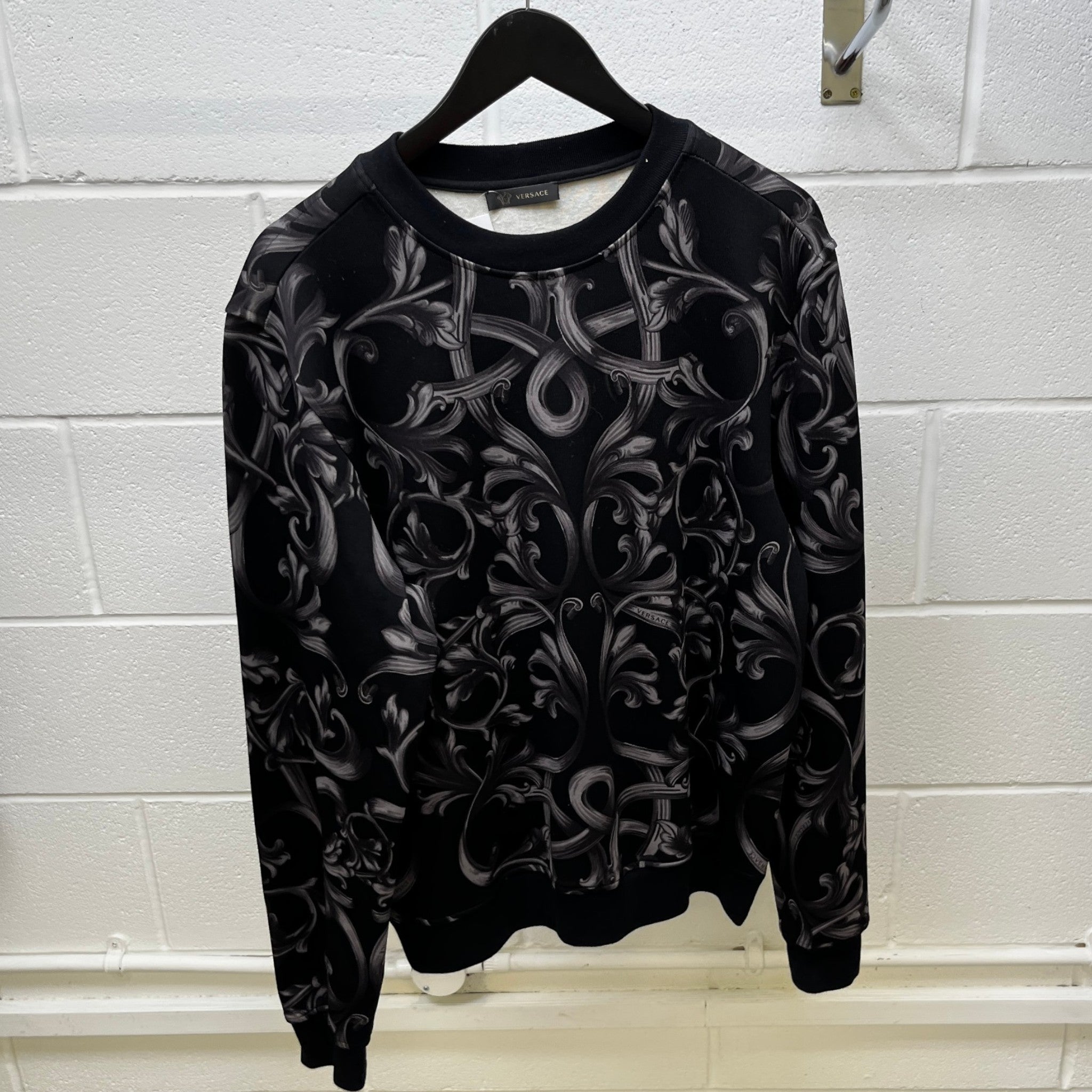 Men's Baroque Print Sweatshirt Black Size L