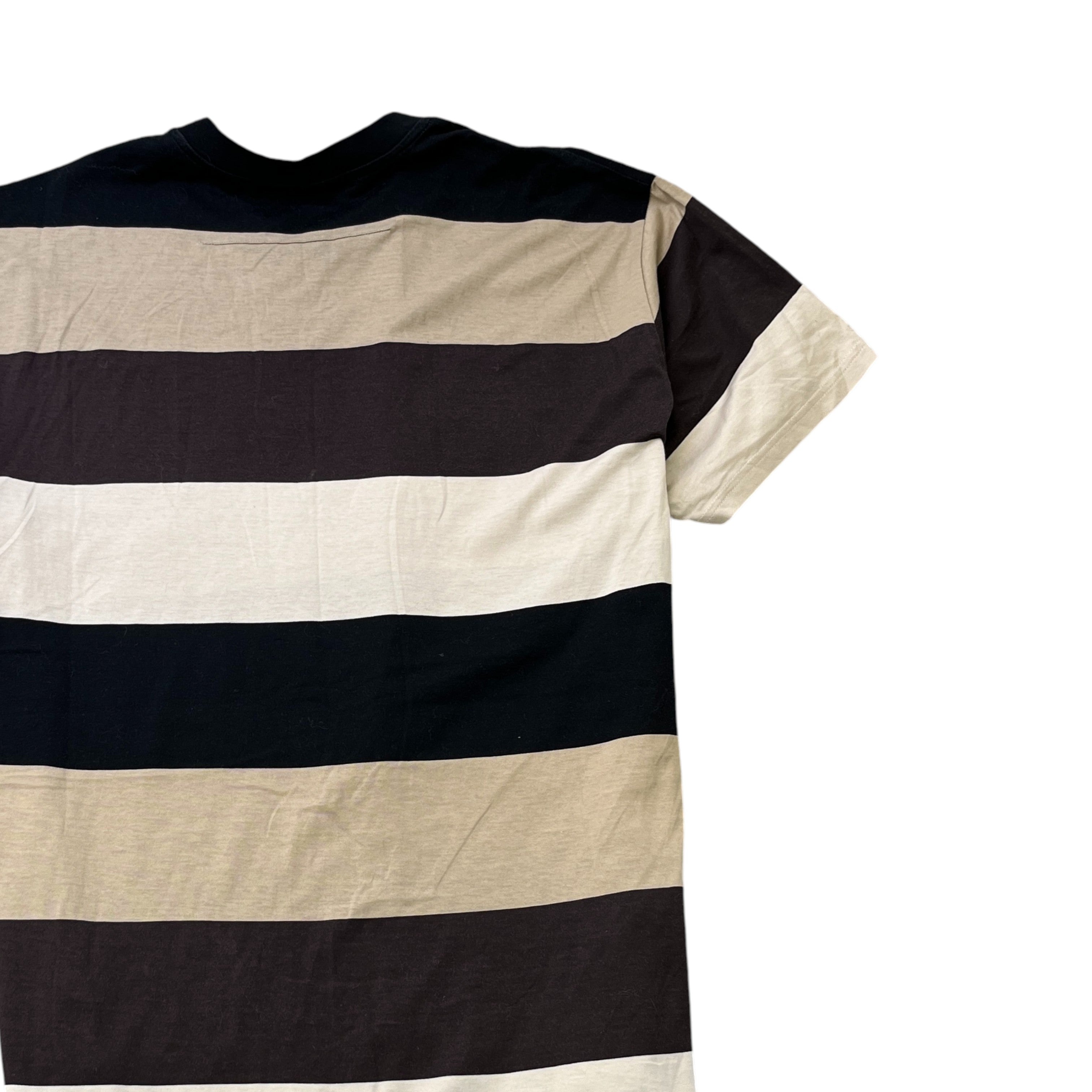 Men's Striped Flag Print T-Shirt Beige Size XS