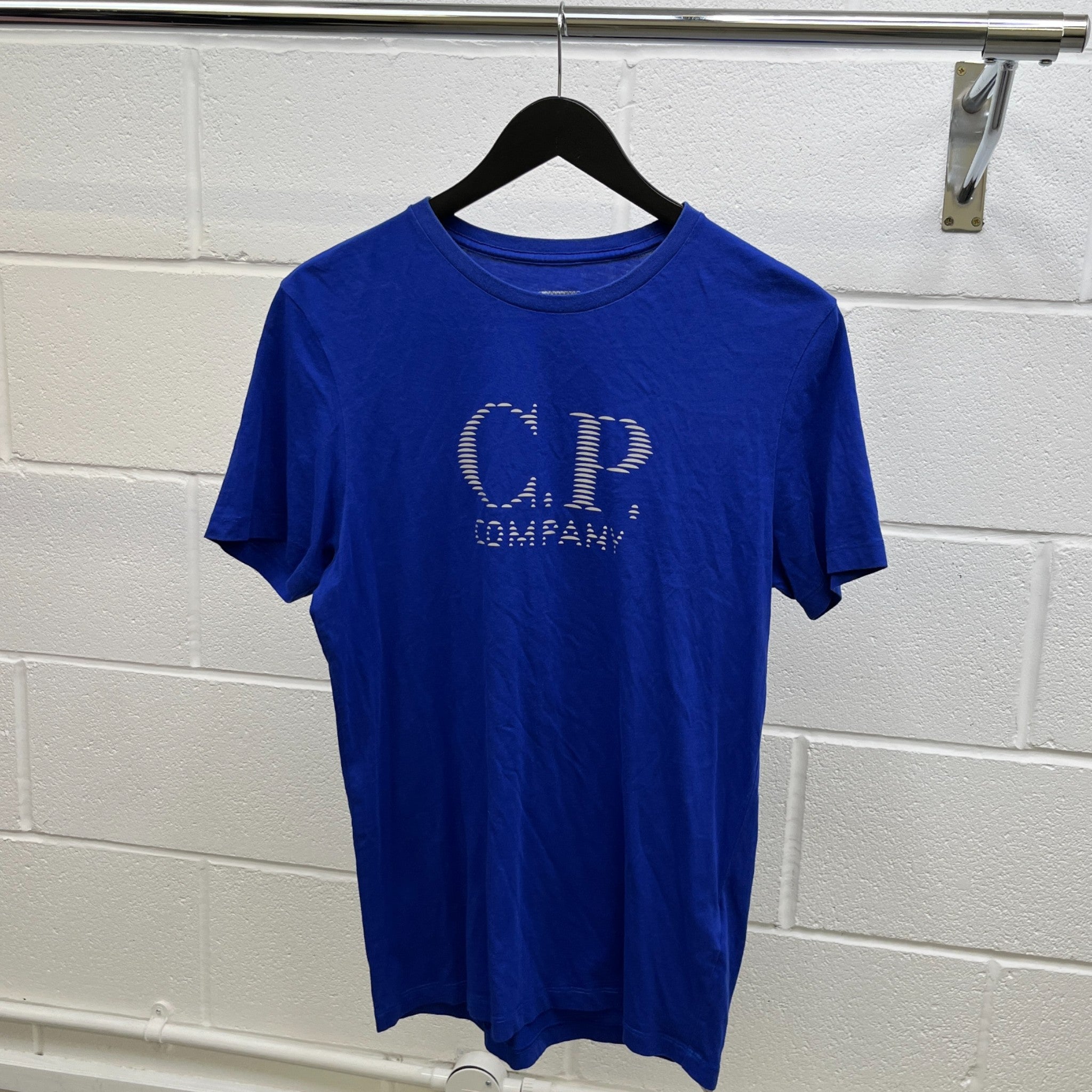 Men's Reflective Logo Print T-Shirt Blue Size M