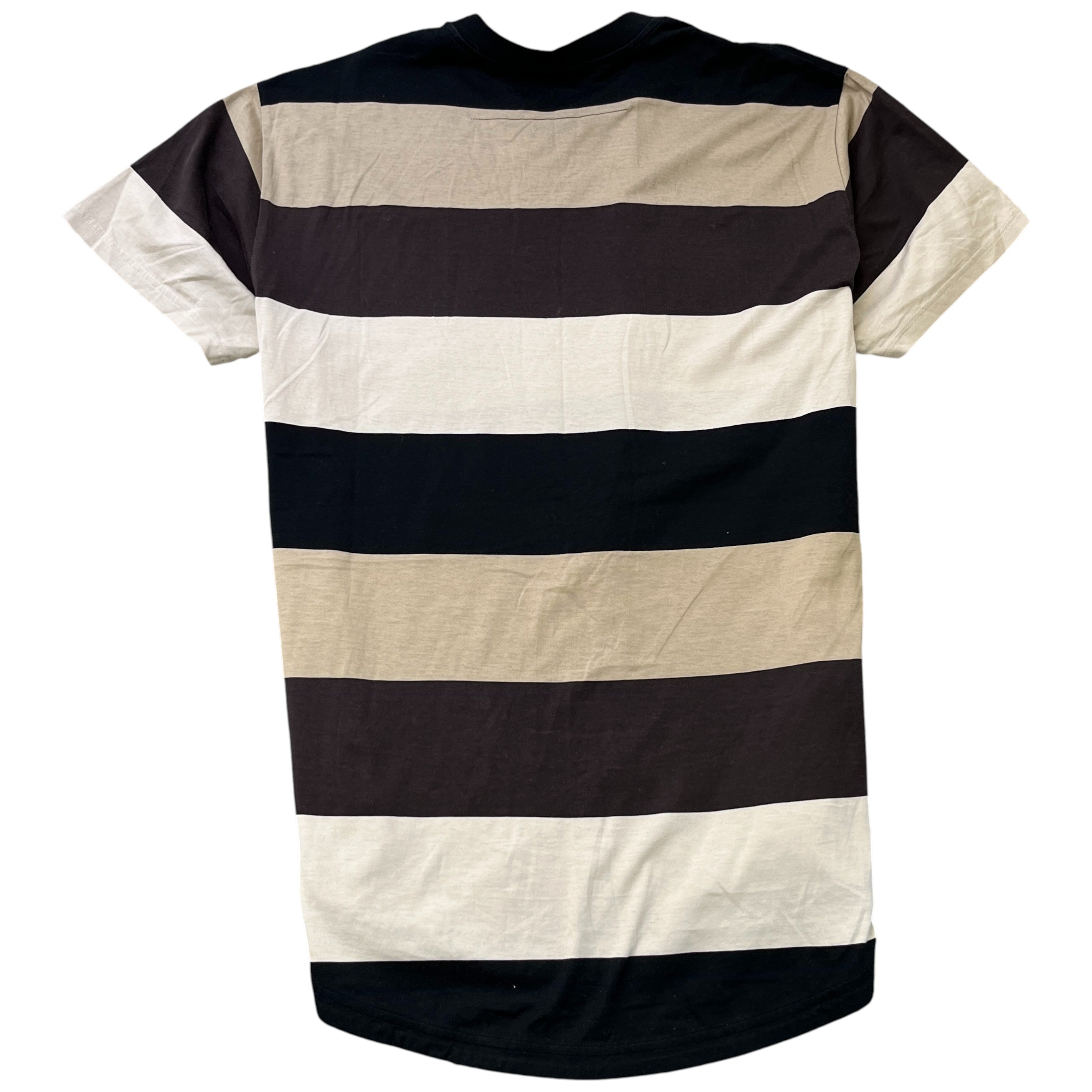 Men's Striped Flag Print T-Shirt Beige Size XS