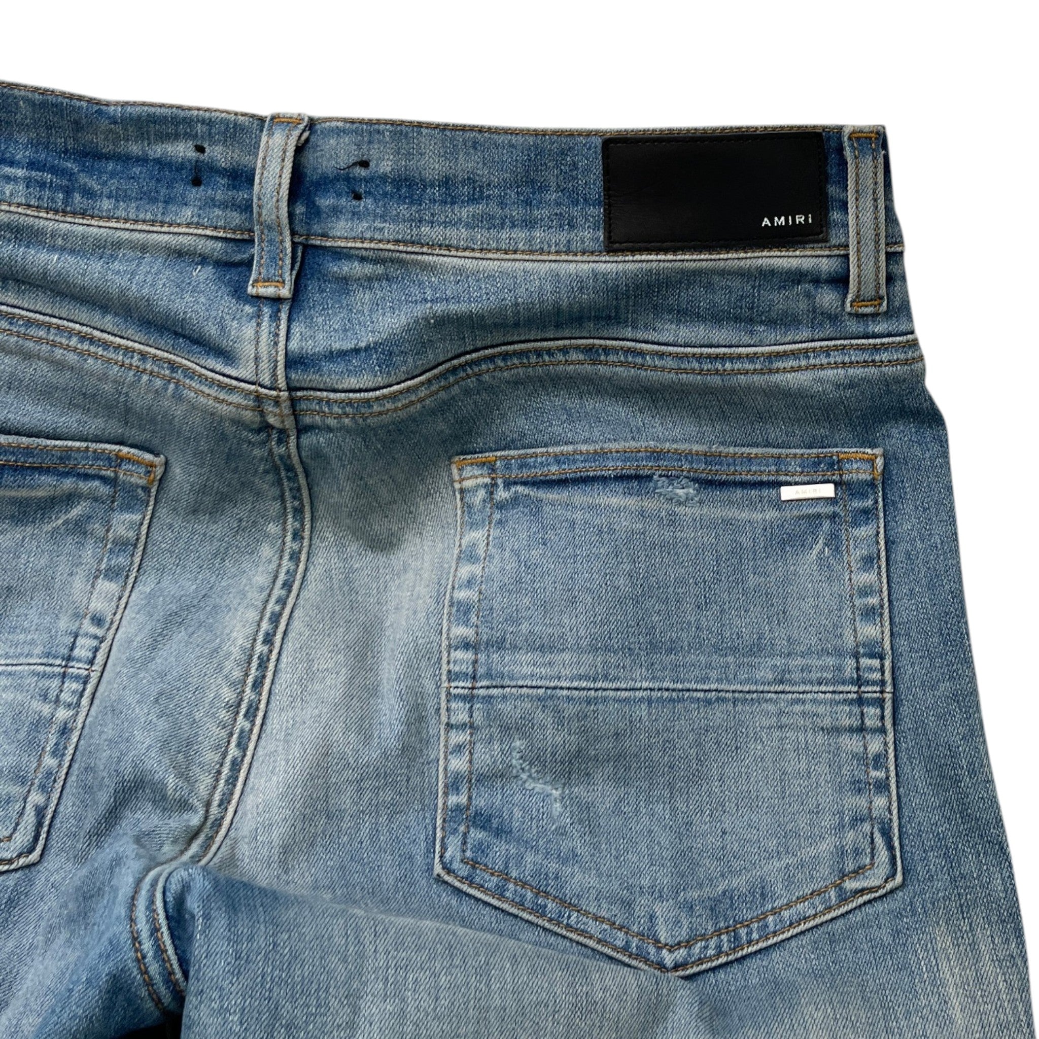 Men's Mx1 Distressed Bandana Jeans Blue Size Waist 33"