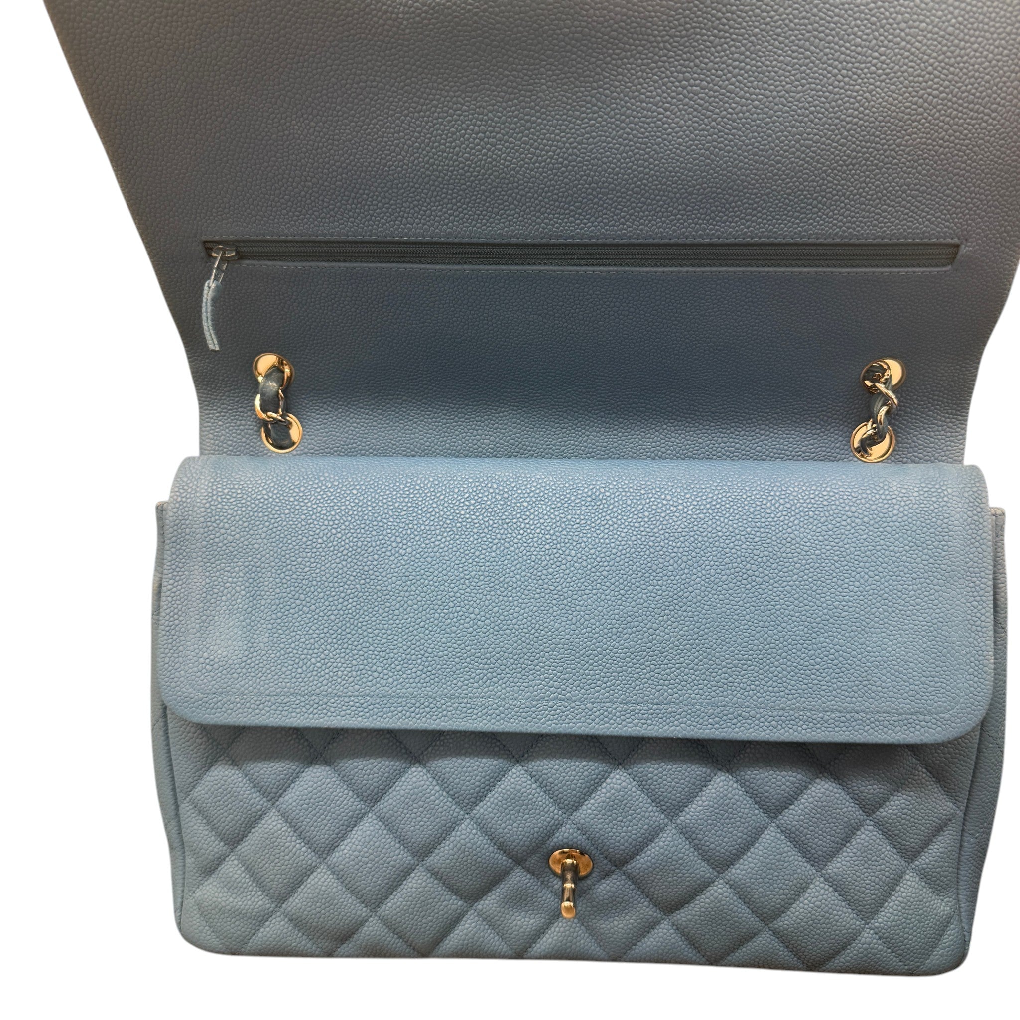 Women's Caviar Classic Flap Jumbo Handbag Blue